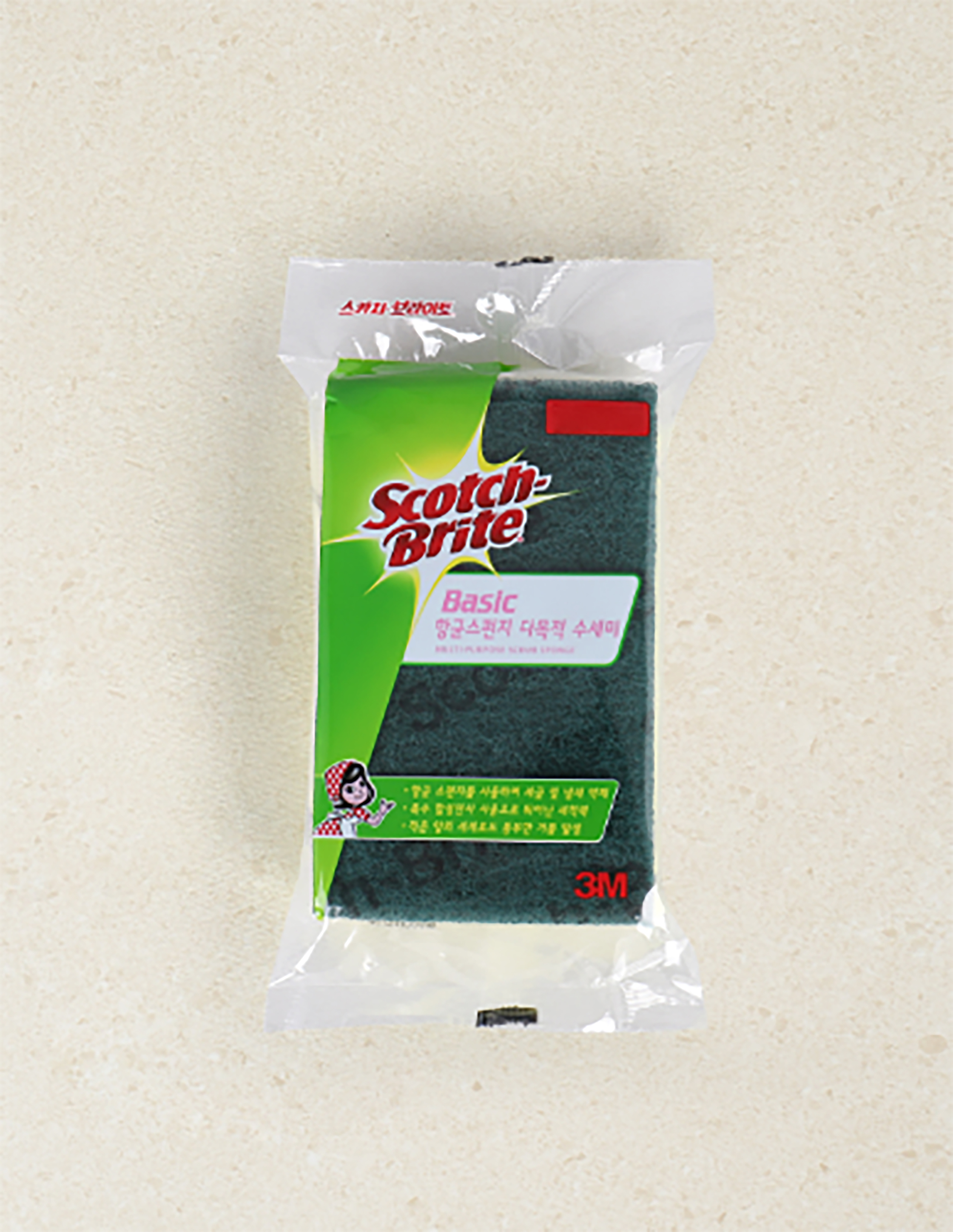 Scotch Bright Basic Antibacterial Sponge Multipurpose Scrubber 1P