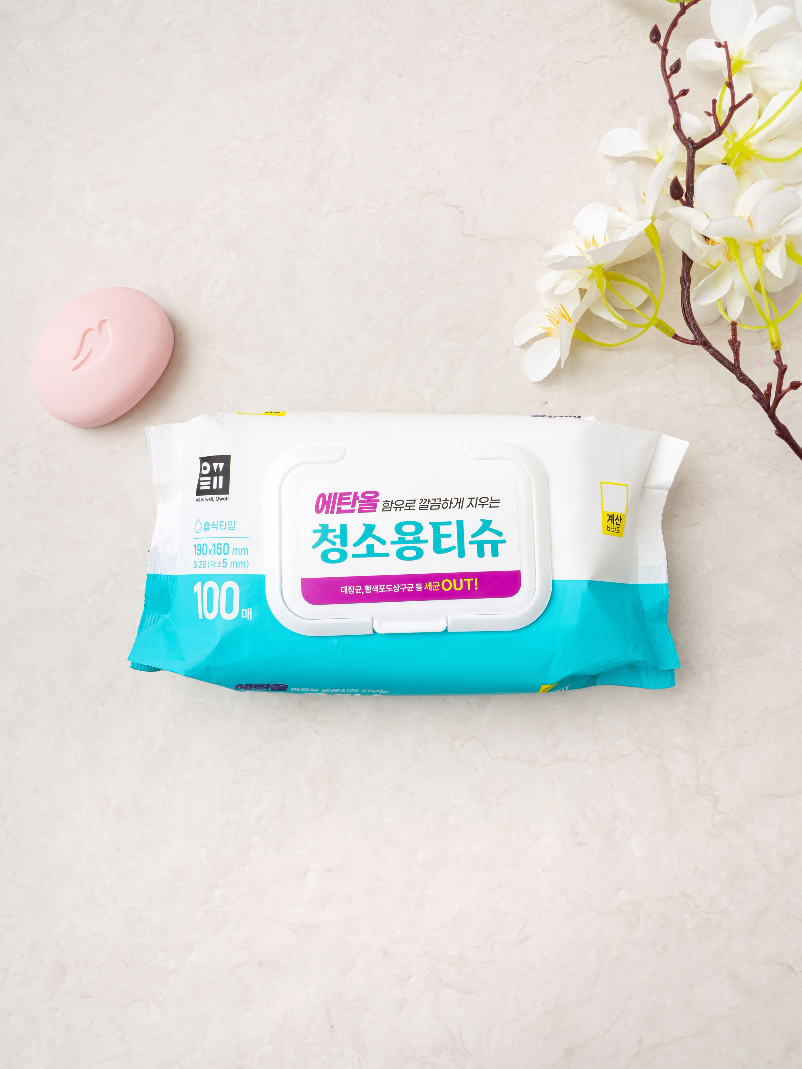 Ethanol cleaning tissues 100 sheets 16X19 cm