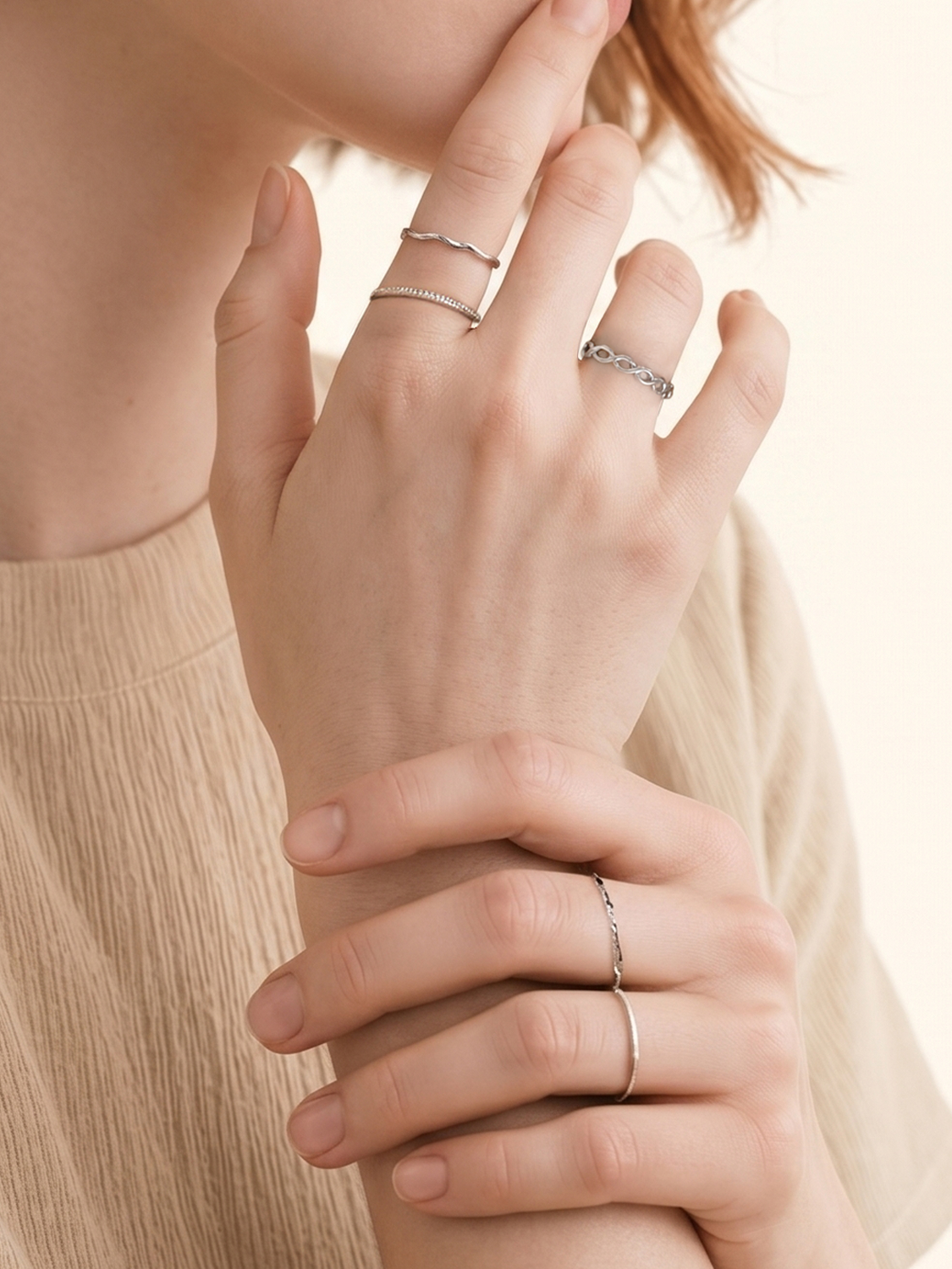 Soyyu chain ring set of 5 pieces