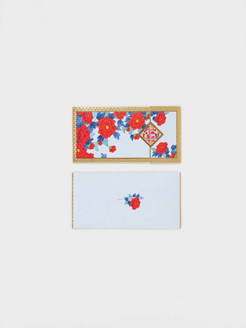 2 peony folk painting envelopes