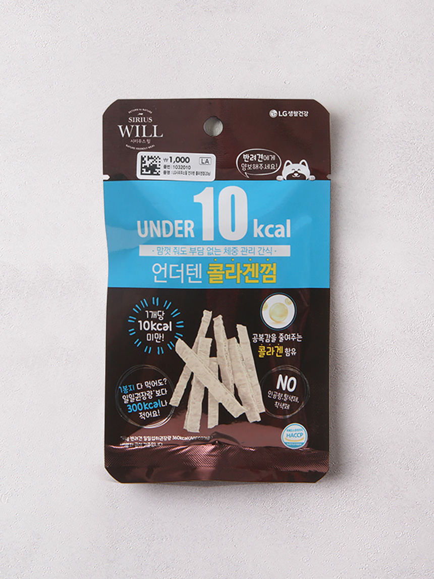 [Pet] LG Sirius Will Under Ten Collagen Gum 20 g (KRW 500 per 10 g)