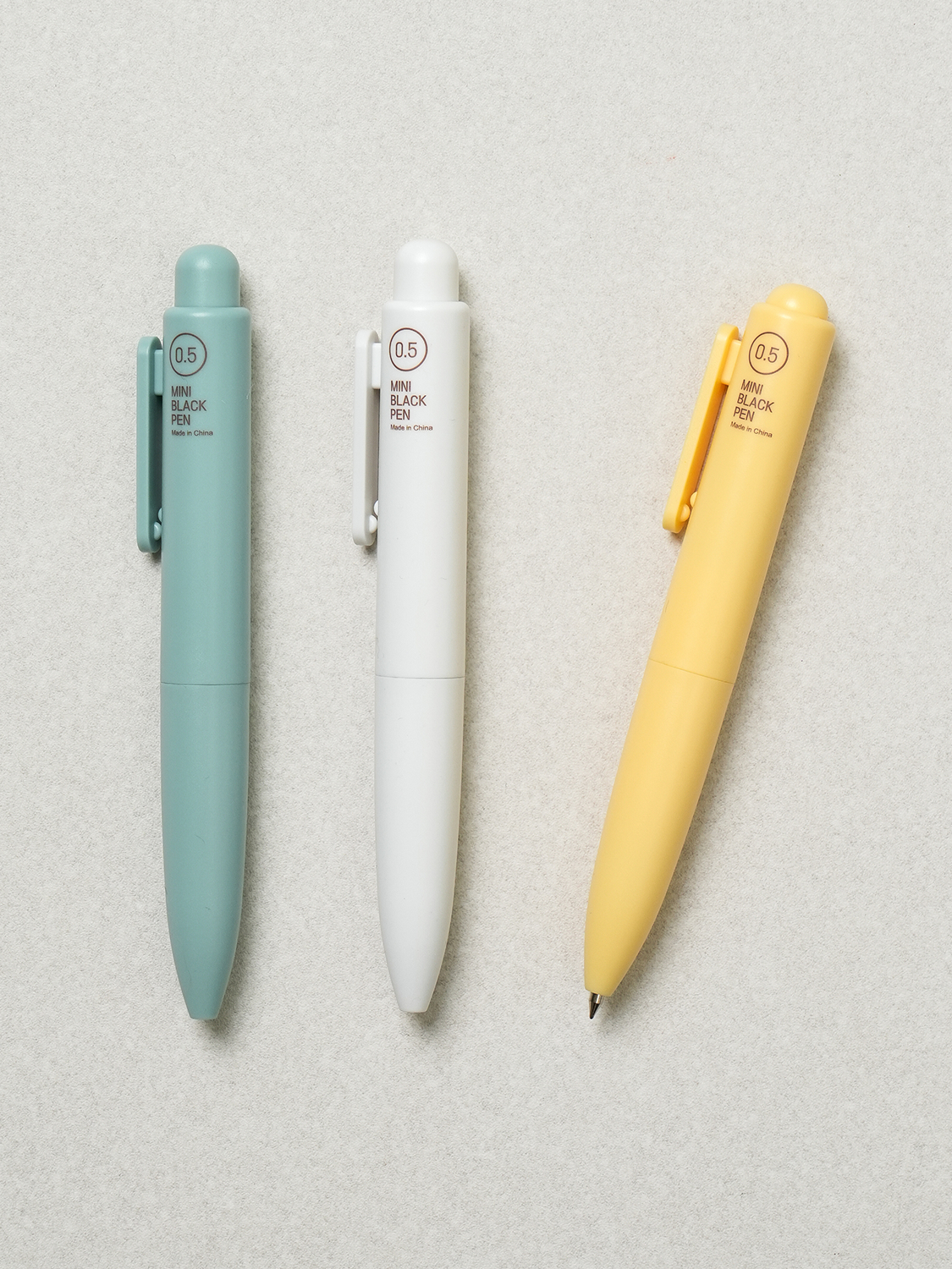 Small Workshop Mini Knock Type Ballpoint Pen Black 3 Pieces