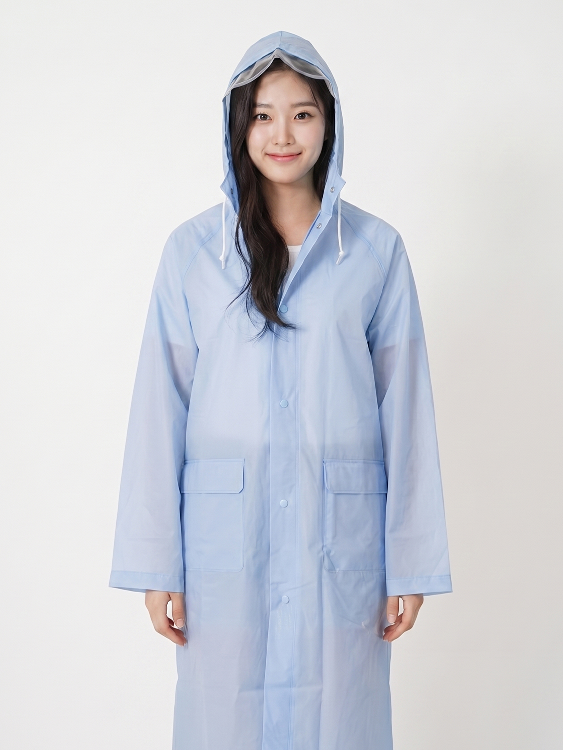 EVA luxury raincoat 102 cm blue