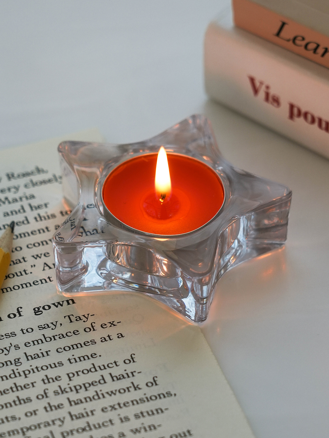 Star Shape Glass Candle Holder