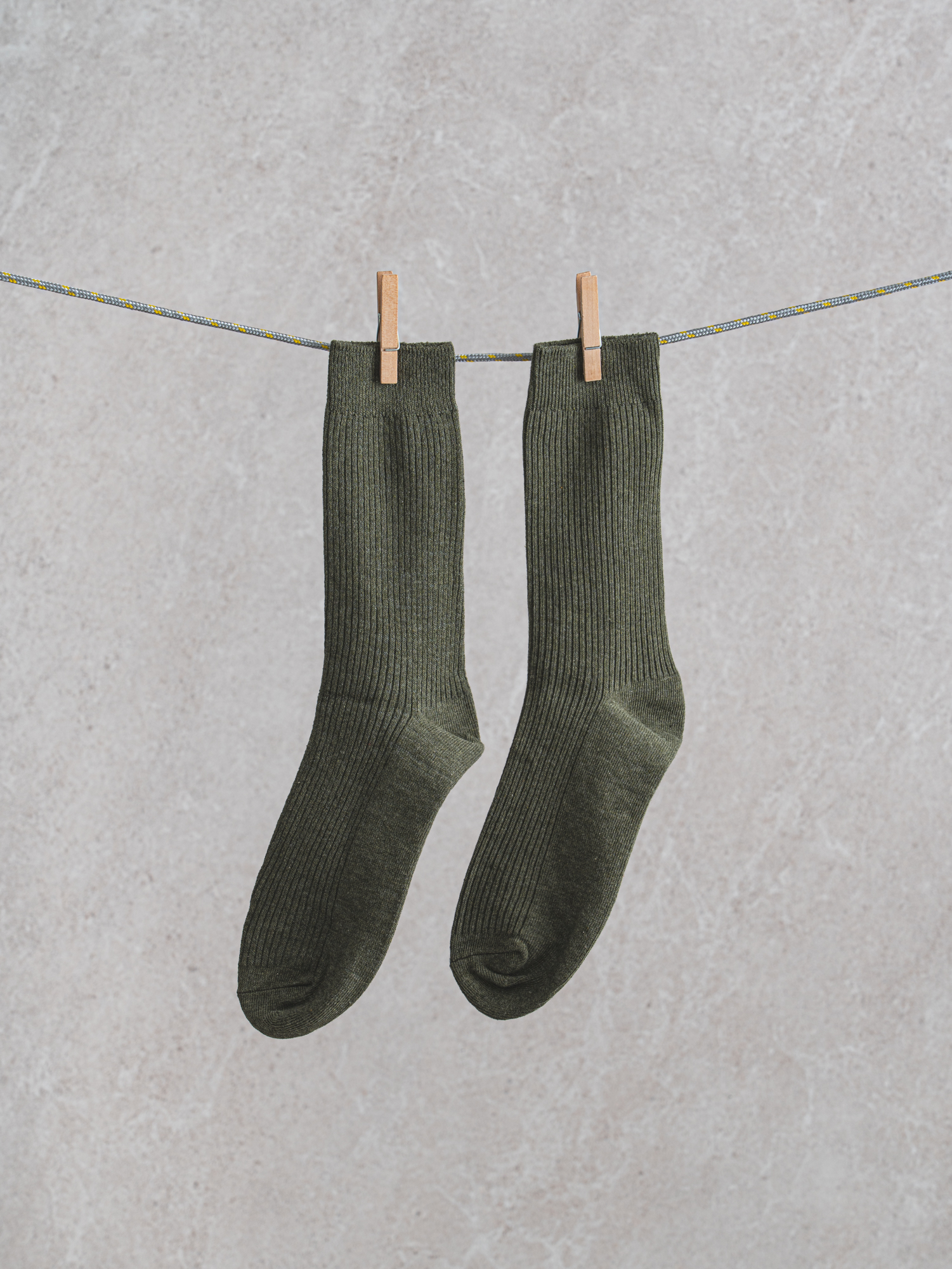 Monfoot Men's Ribbed Long Socks Khaki