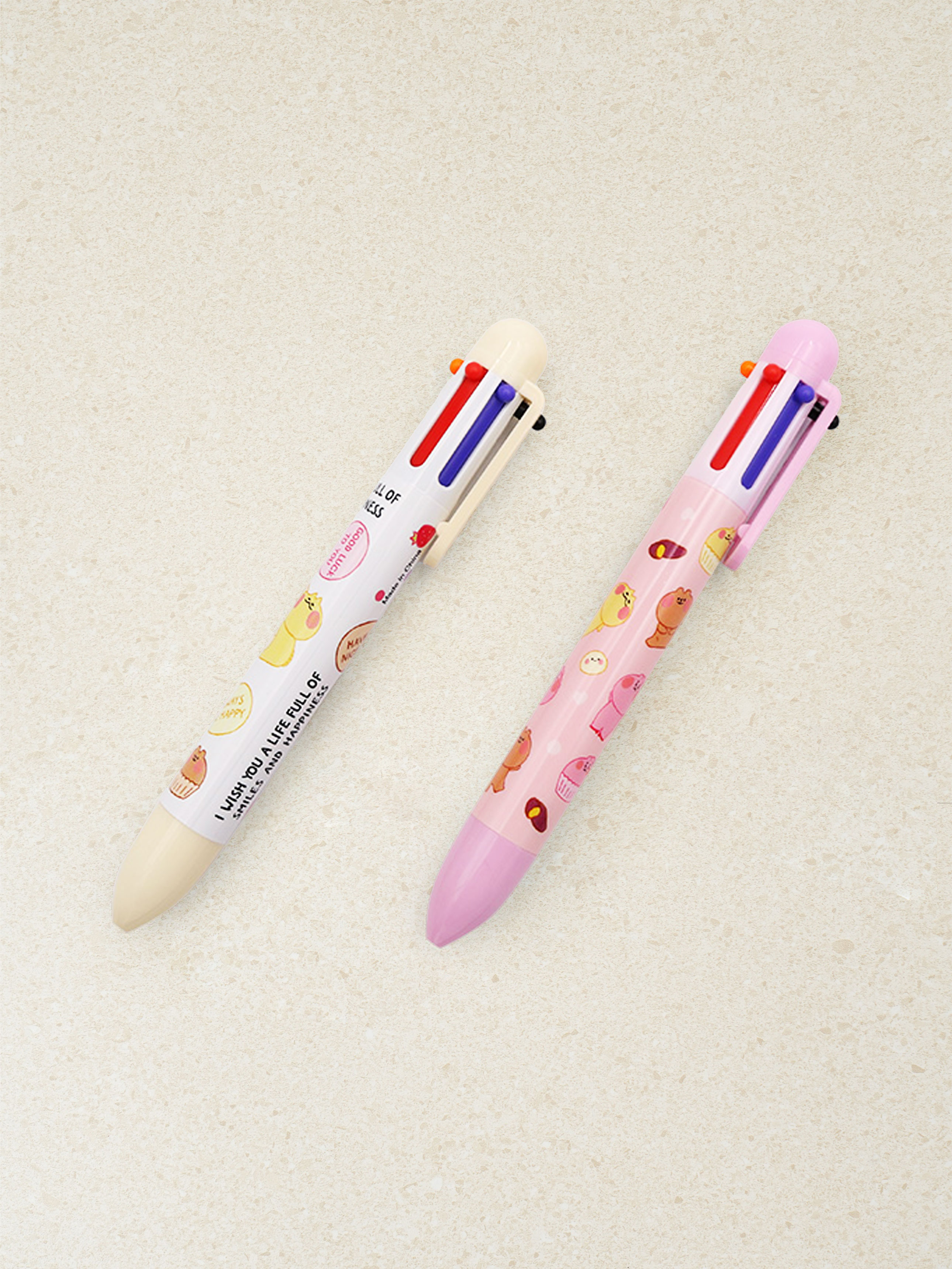 Soft 6-color ballpoint pen 2P