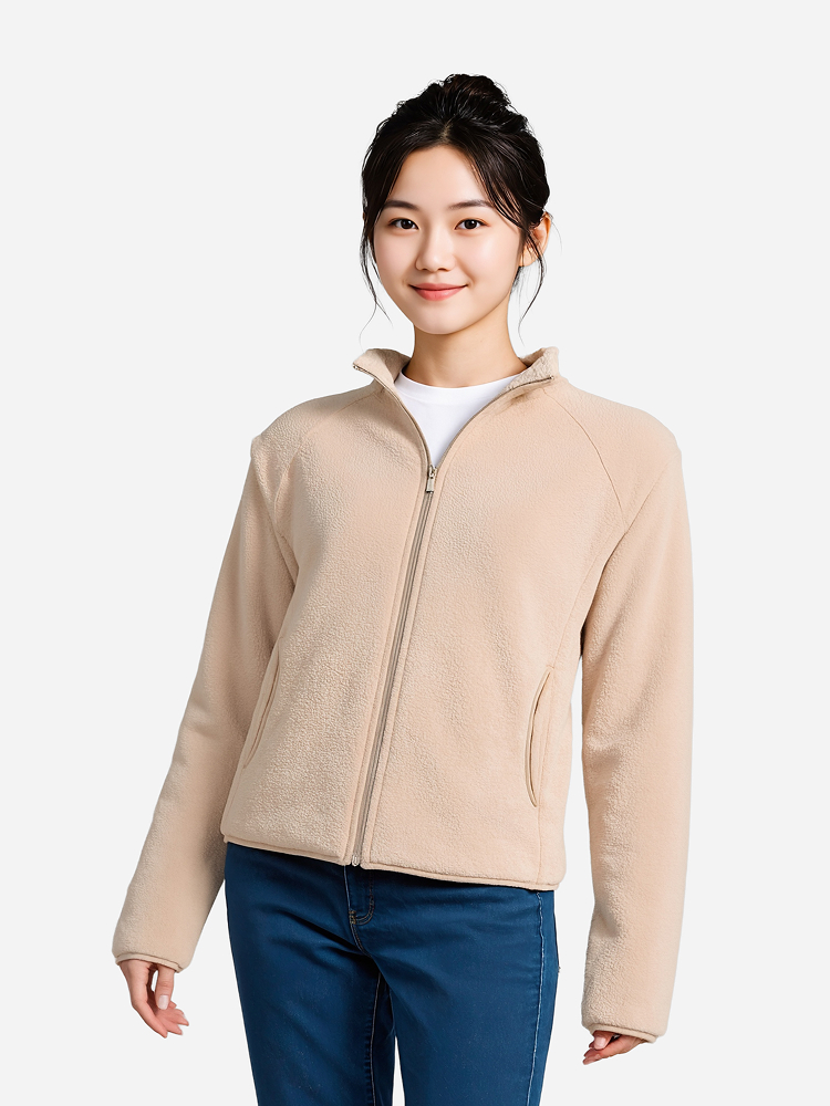 [Common] Long-sleeved fleece jacket M beige
