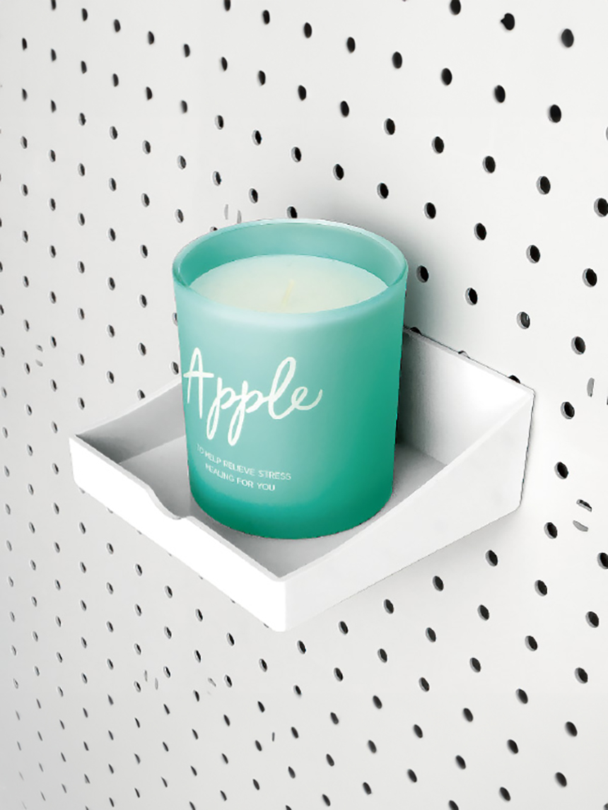 Hole-and-hole storage shelf small