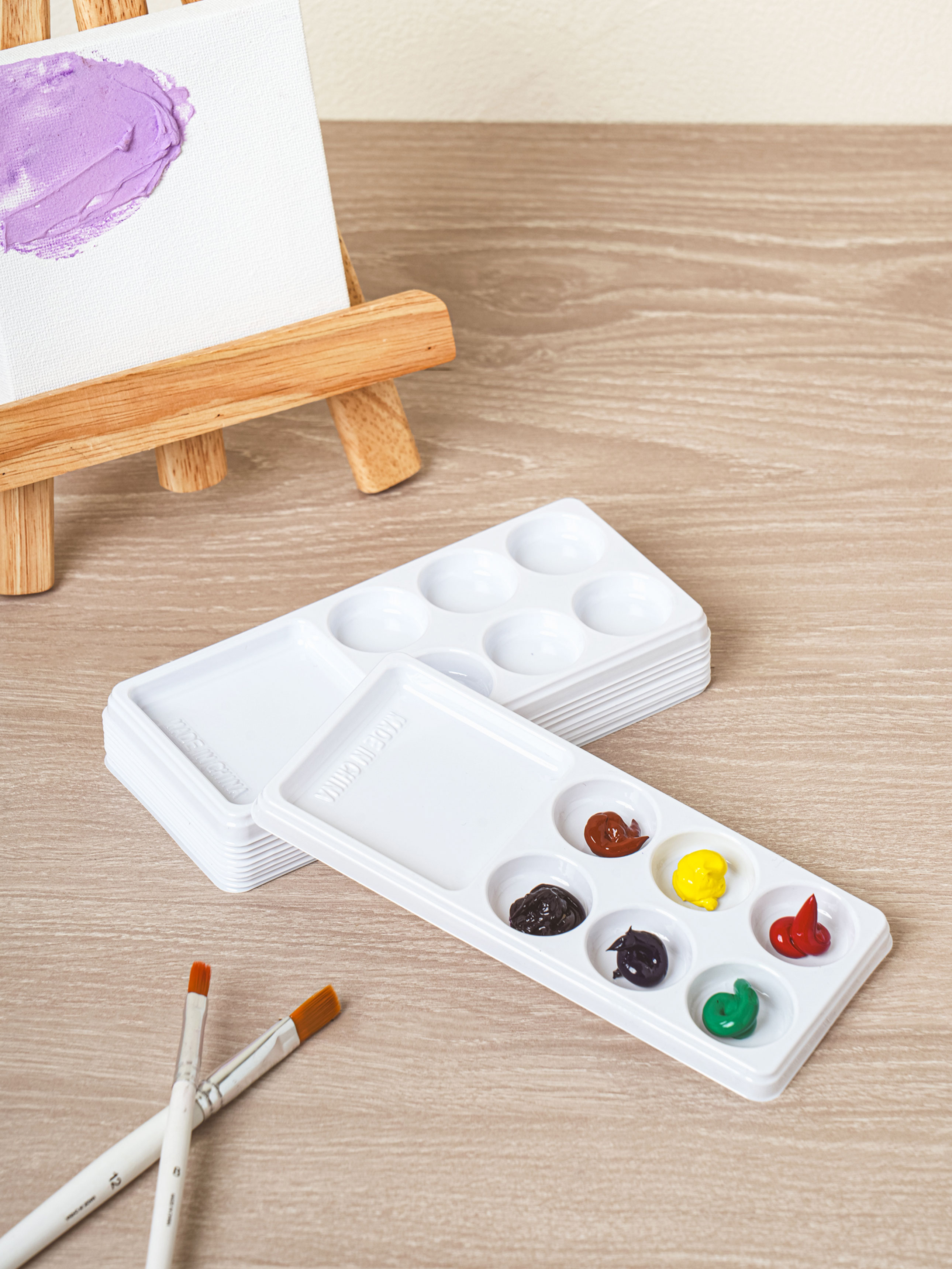 10 disposable 7 compartment art palettes