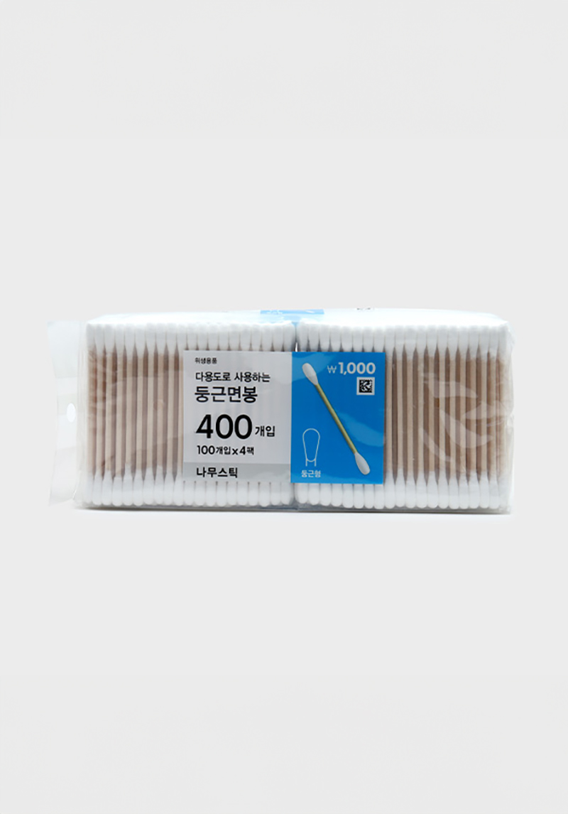 400 wooden stick round cotton swabs