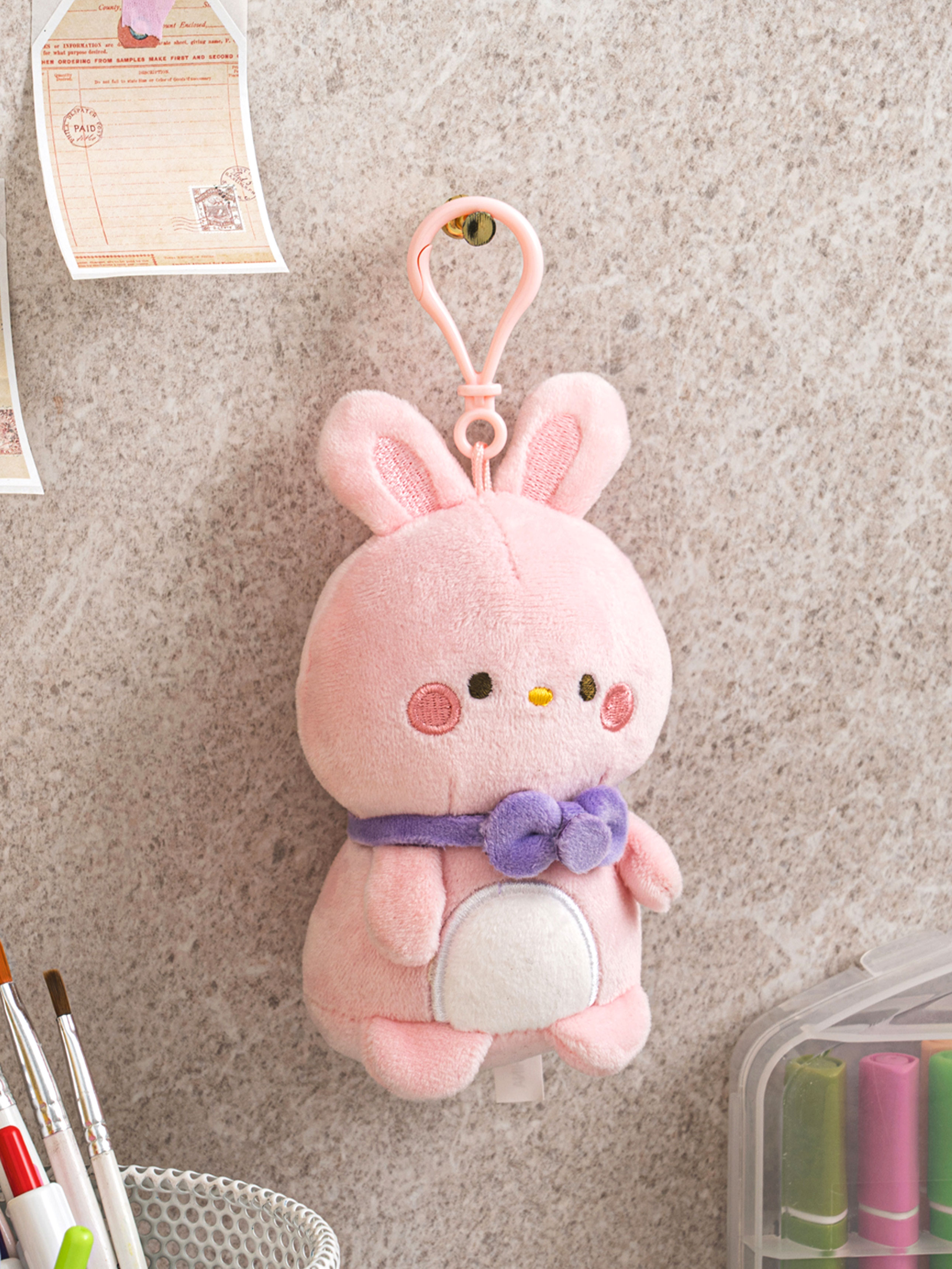 Rabbit, a flower-adorned animal hanging doll