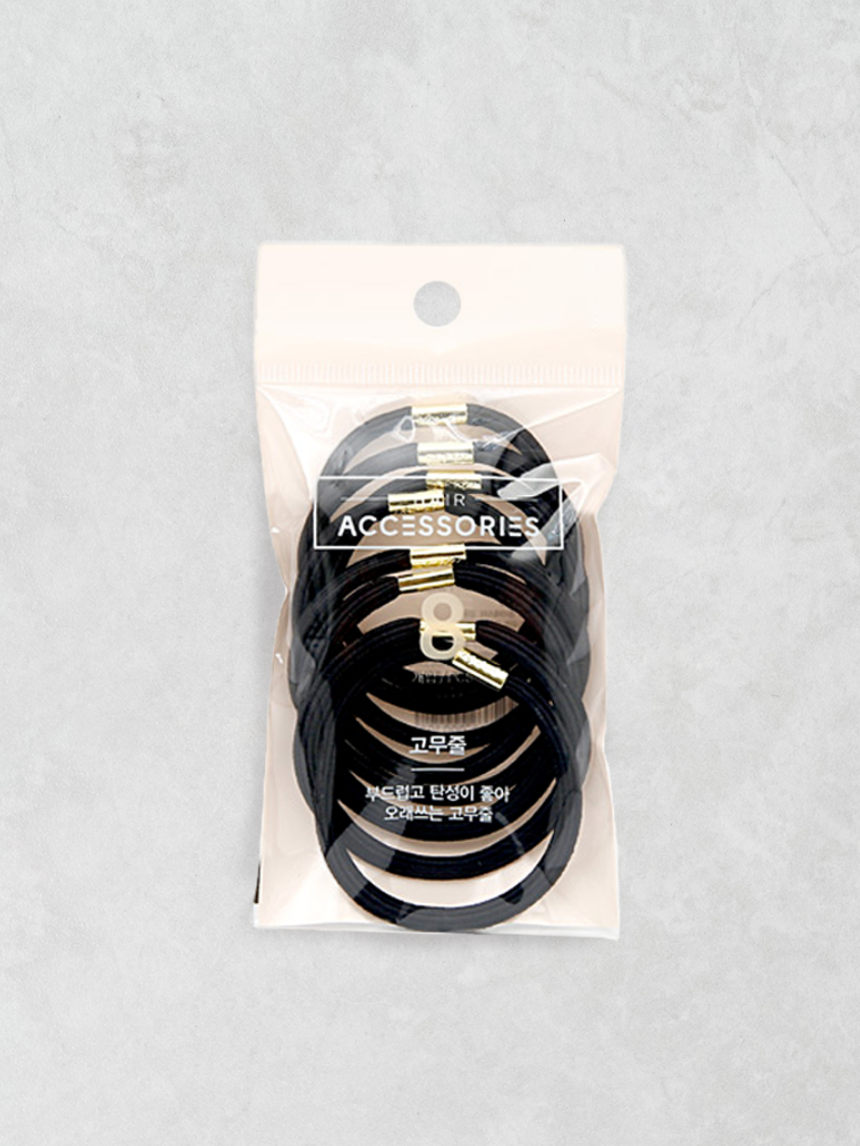 Inda hair elastic black 8 packs