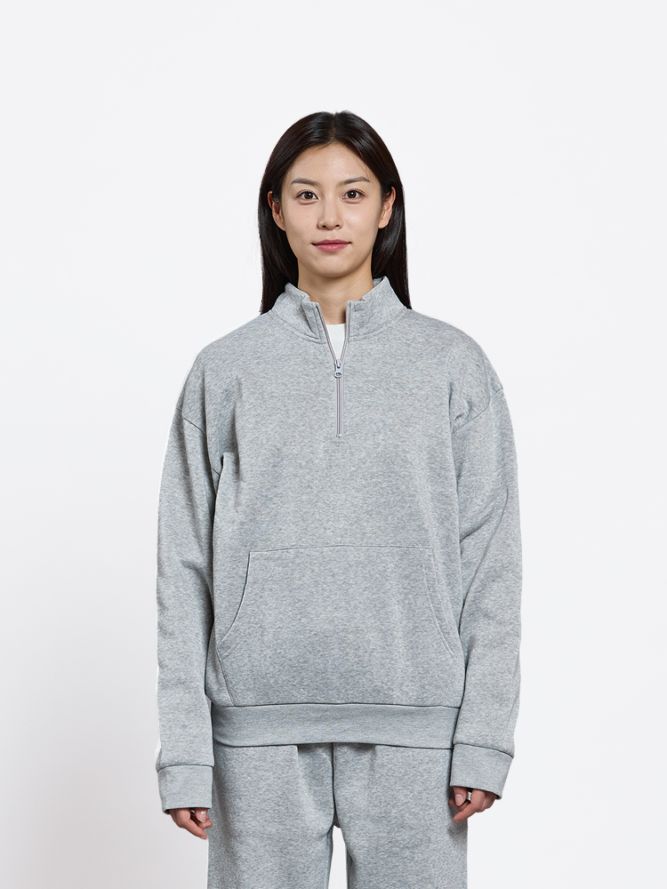 [Common] Brushed half zip-up S/M/L/XL/XXL gray