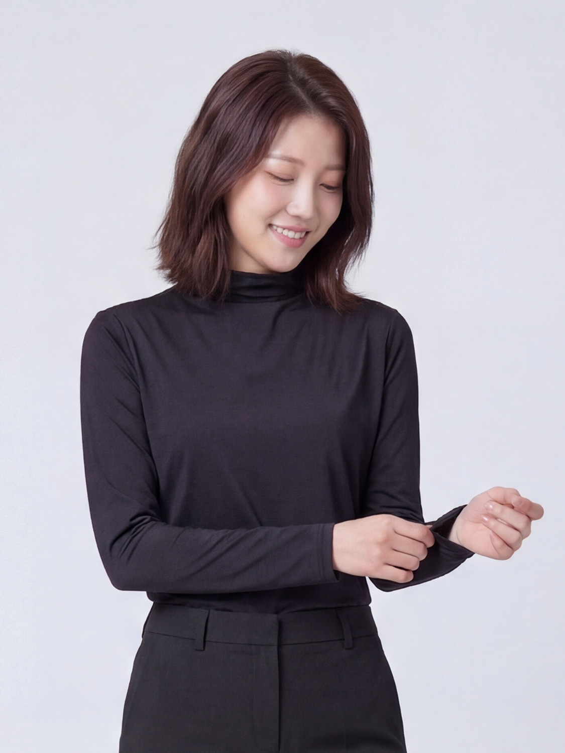 [UV blocking up to 98%] Easy Cool Women's Half Neck Base Layer S/M/L Black