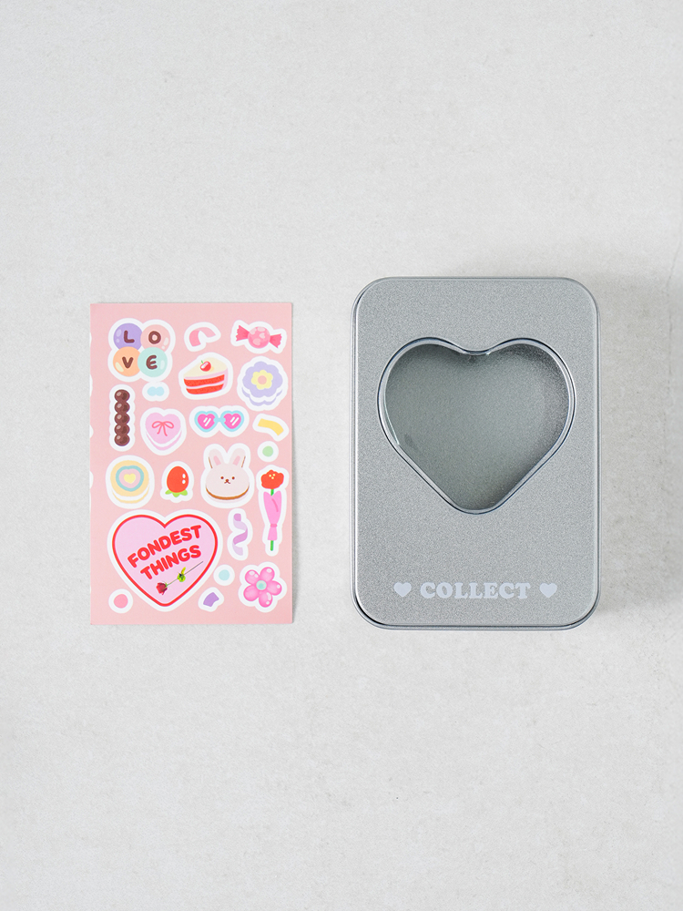Polkku Photo Card Tin Case Pink
