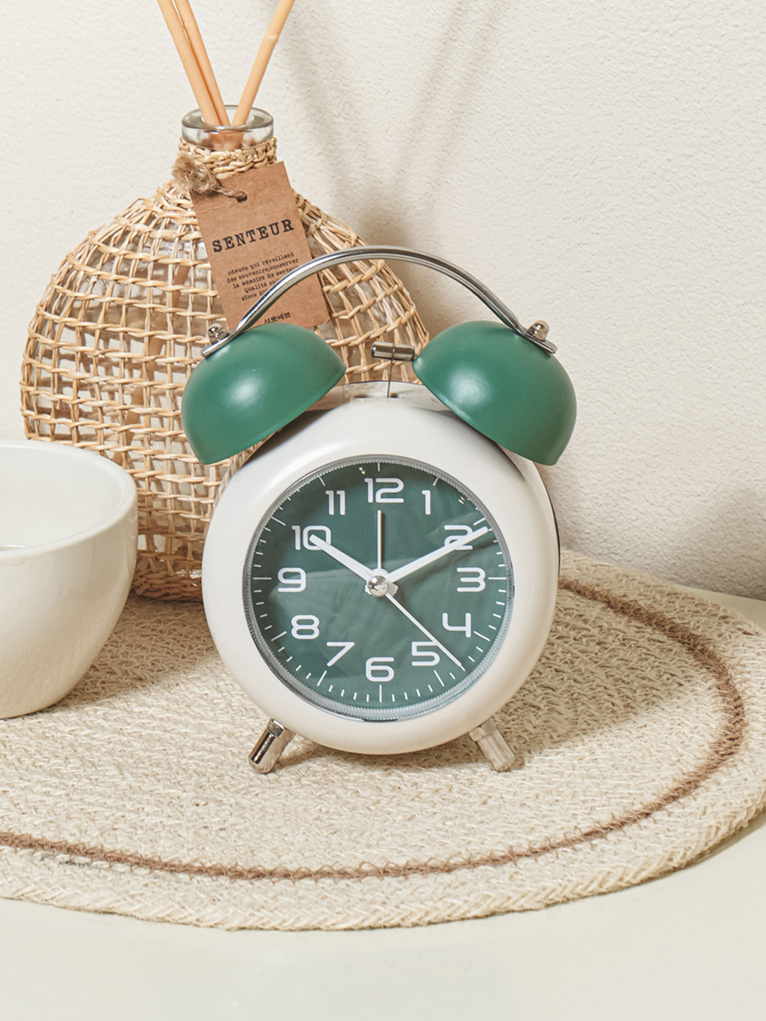 alarm clock table clock green