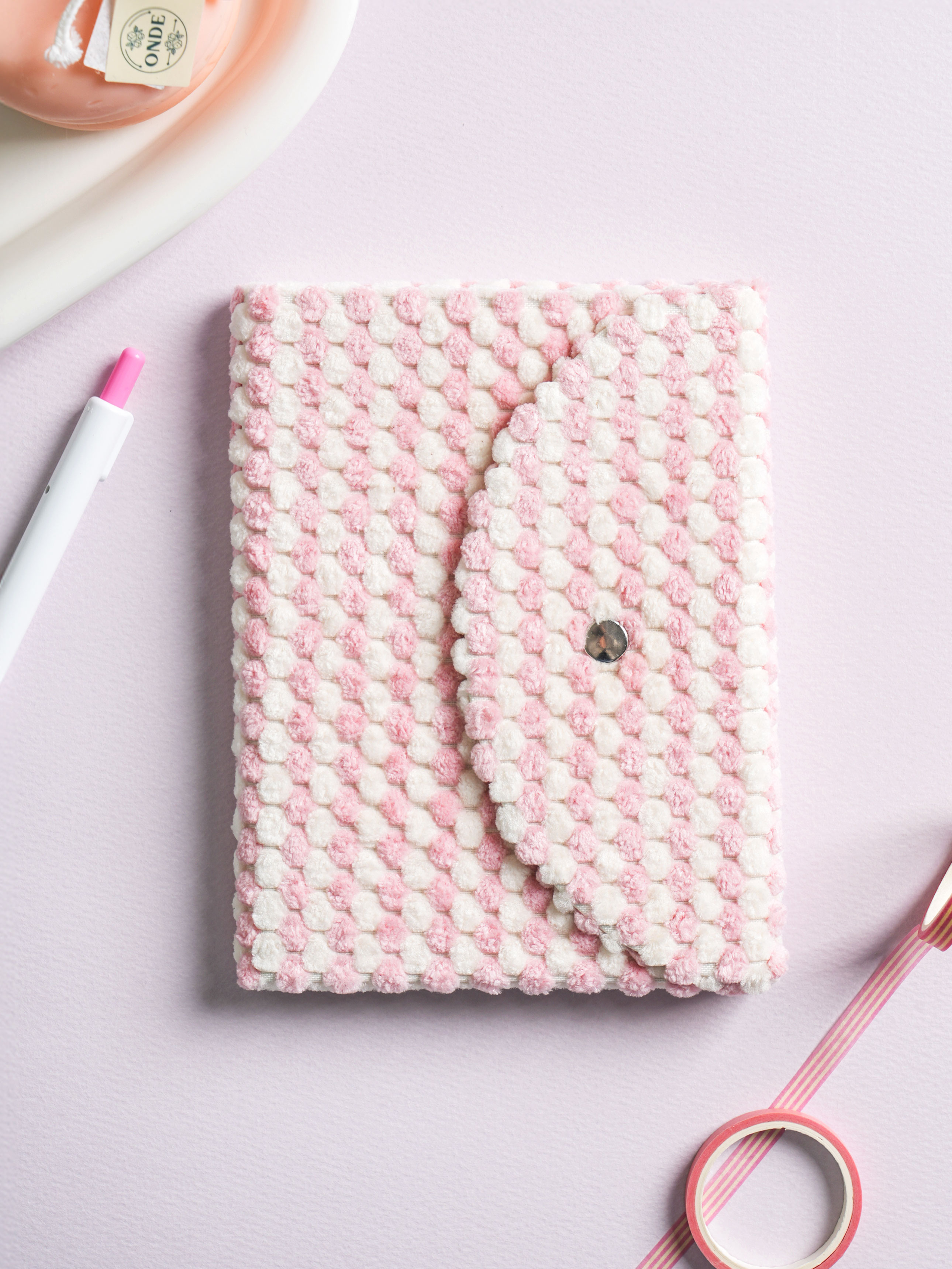 Check fabric cover wireless notebook A6 80 sheets
