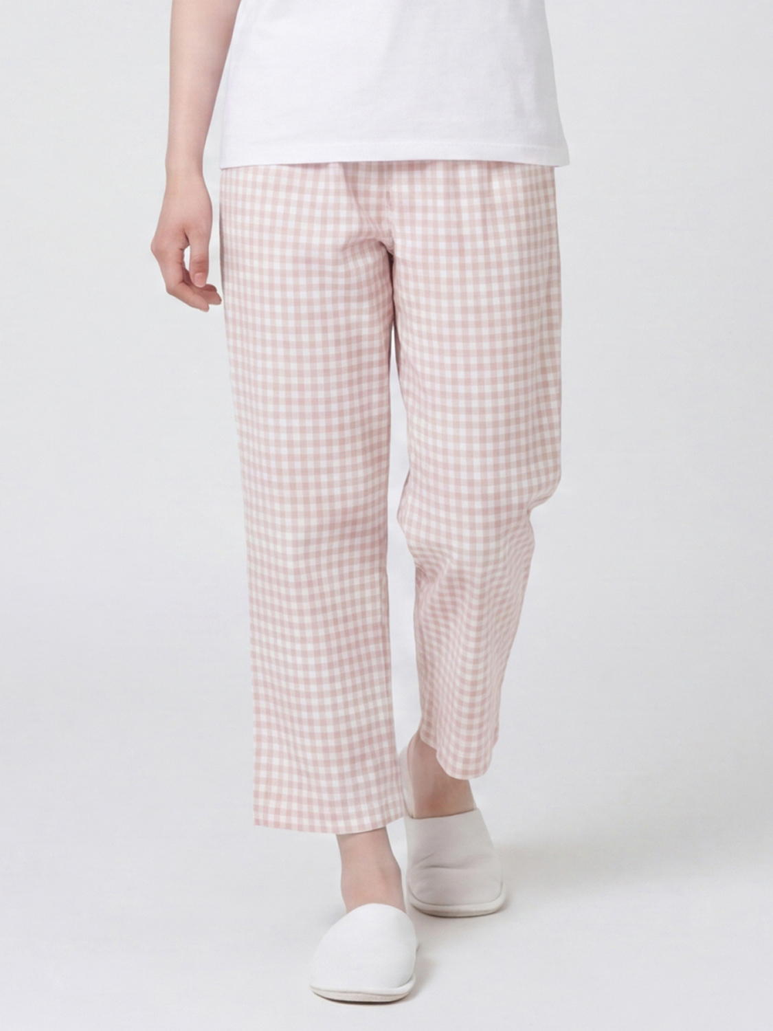 [Common] Check pajama bottoms L beige
