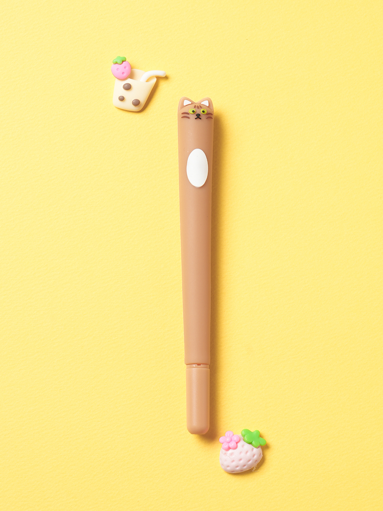 Cheese cat acid-free gel pen 0.5 mm black