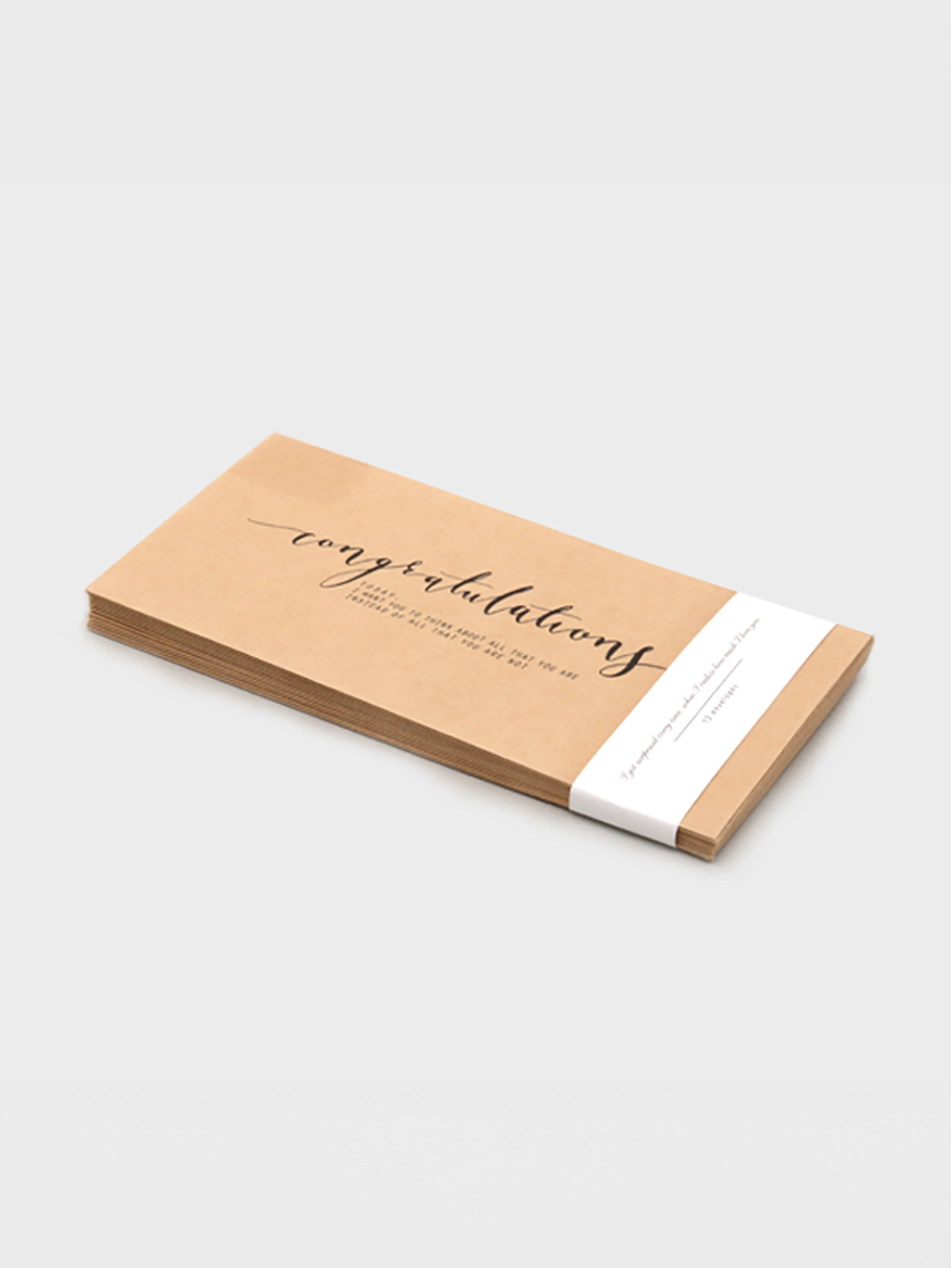12 calligraphy kraft envelopes