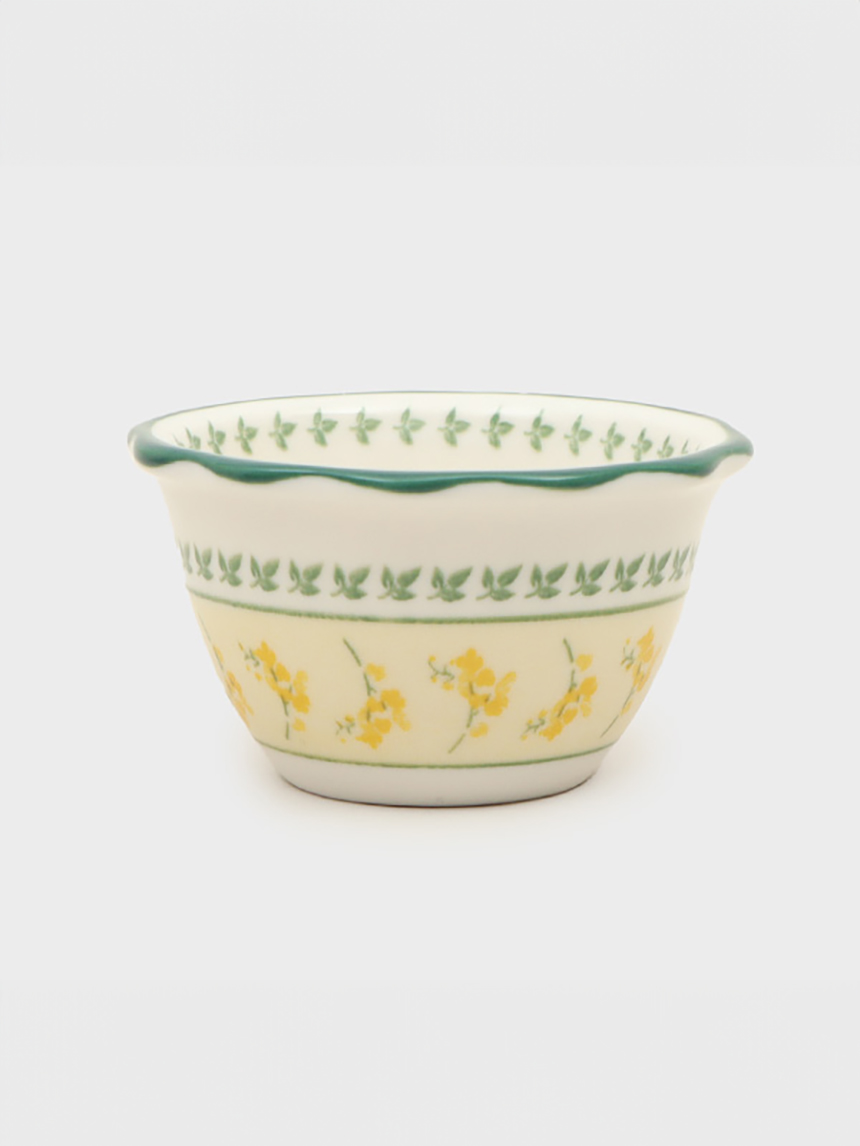 Small flower pattern sauce bowl 6cm yellow