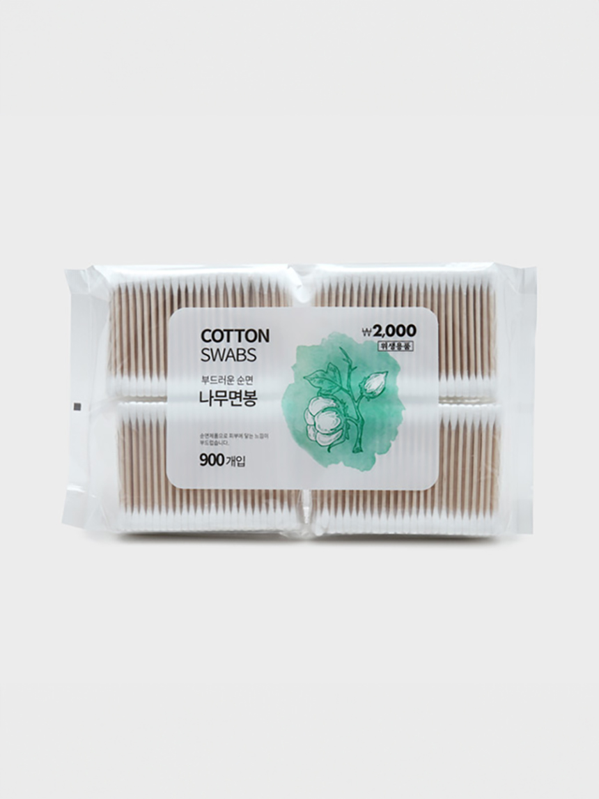 900 wooden stick round cotton swabs