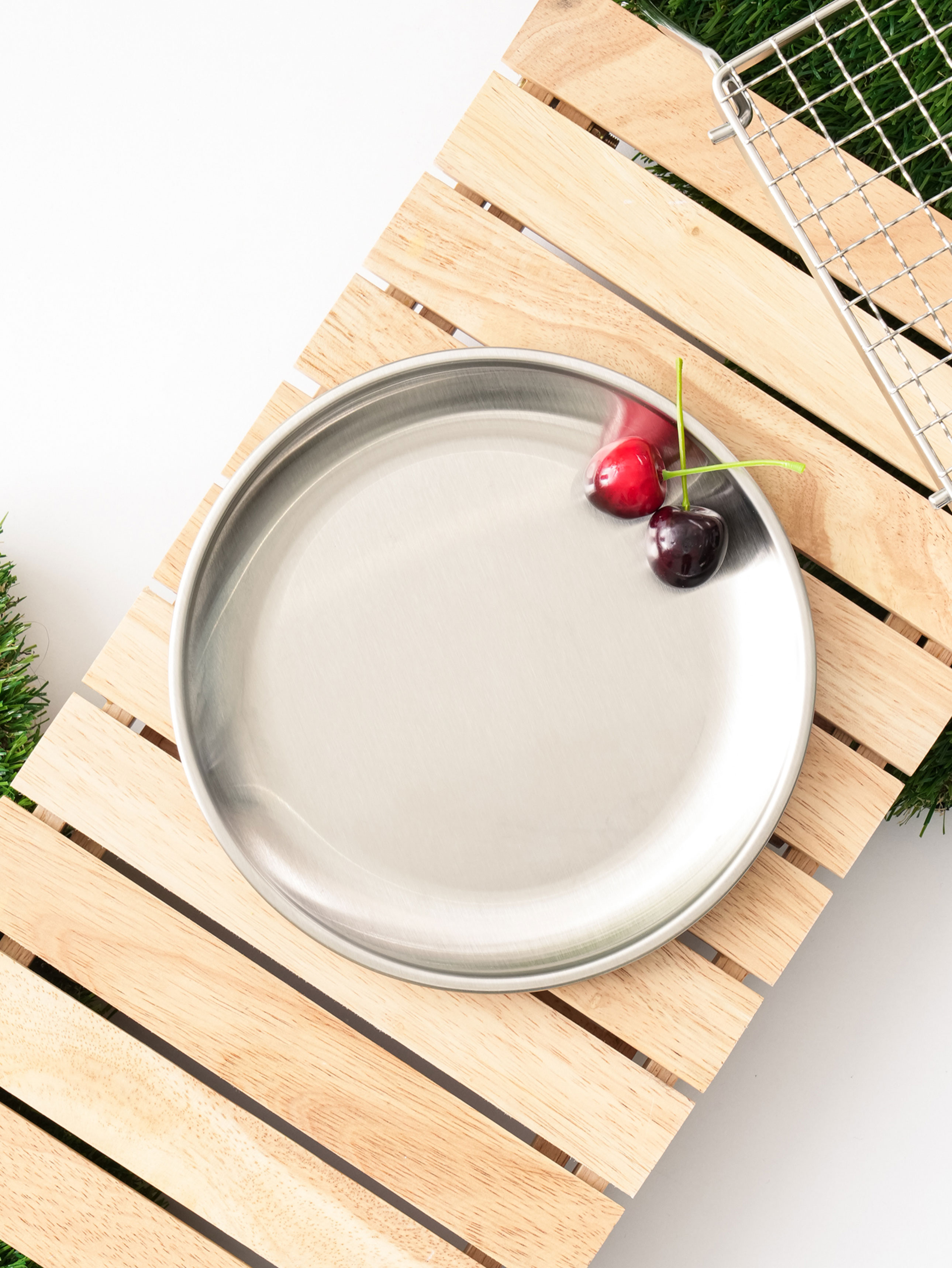 Camping stainless steel plate 1 section (19.5 cm)