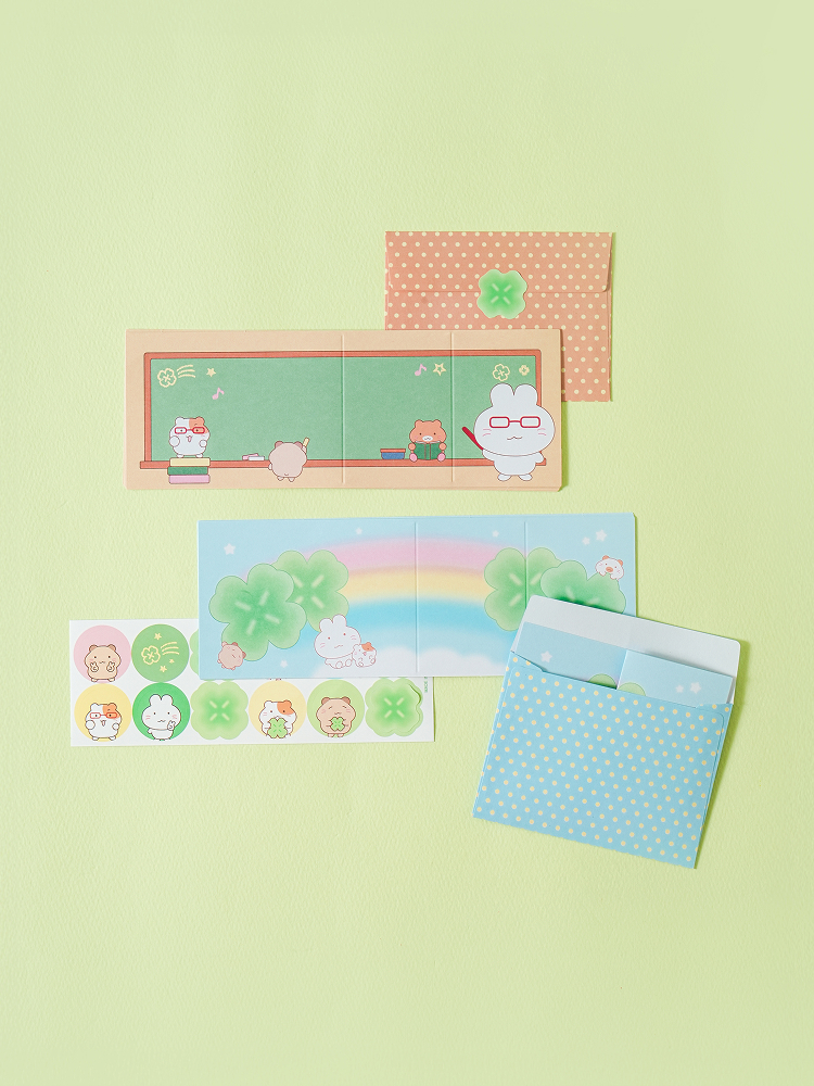 Lucky long folding letter set 12 pieces
