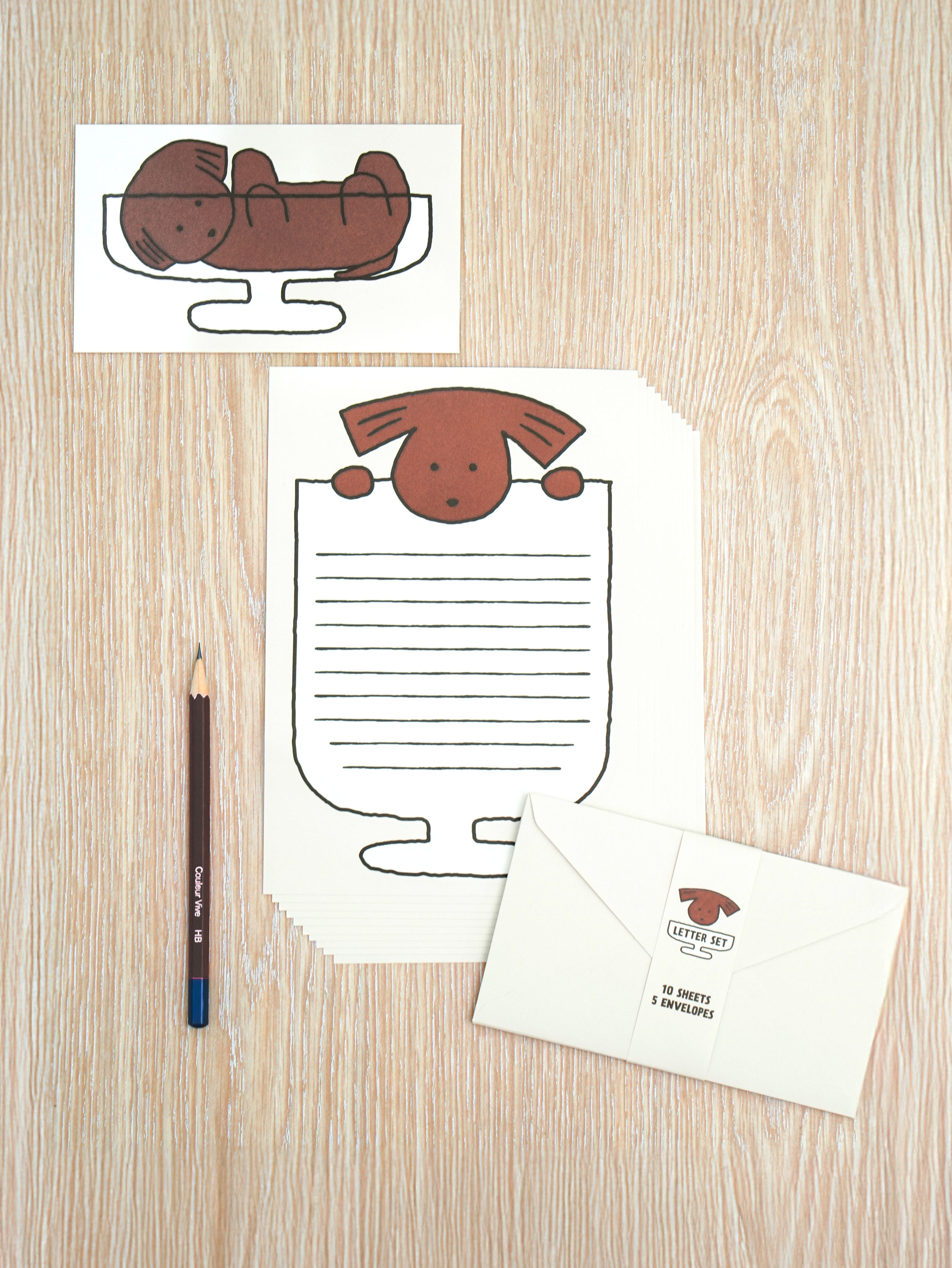Pastel animal letter set puppy
