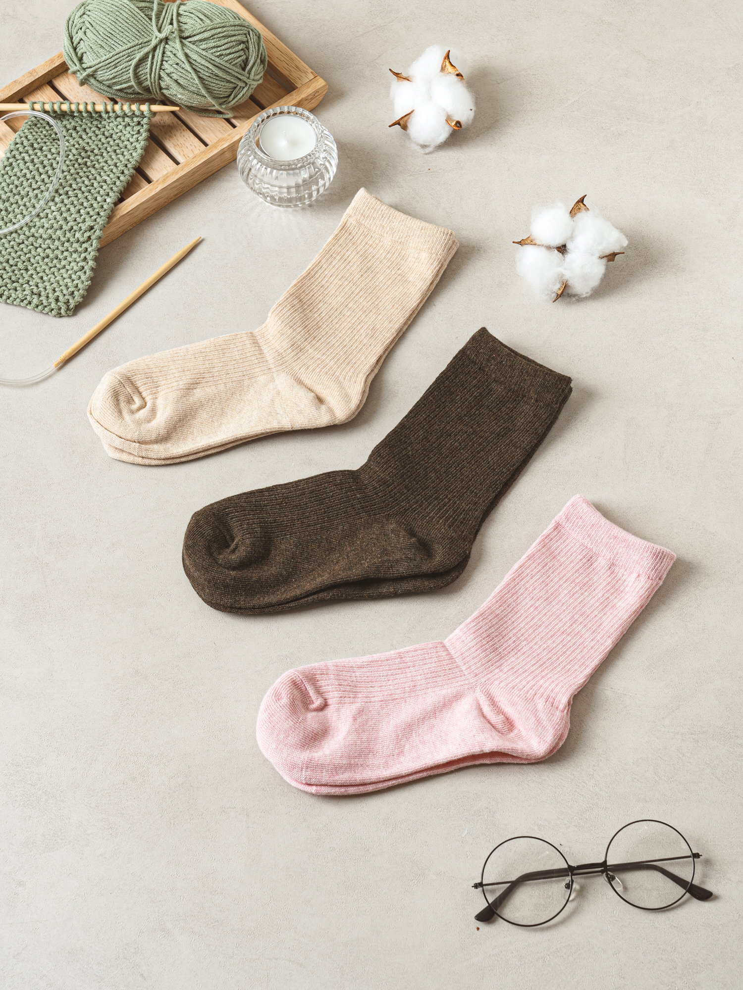 Monfoot Women's Long Tree Socks 3 Piece Set Color