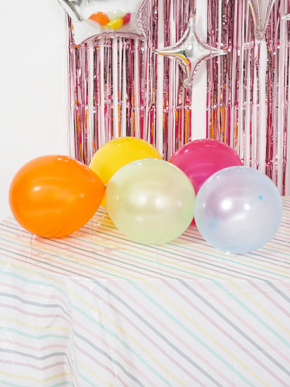 Party rubber balloons 30 cm, 10 pieces, pearl rainbow