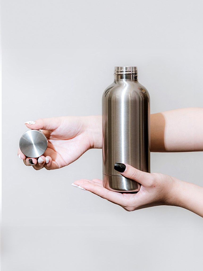 Bottle-shaped stainless steel tumbler 350ml