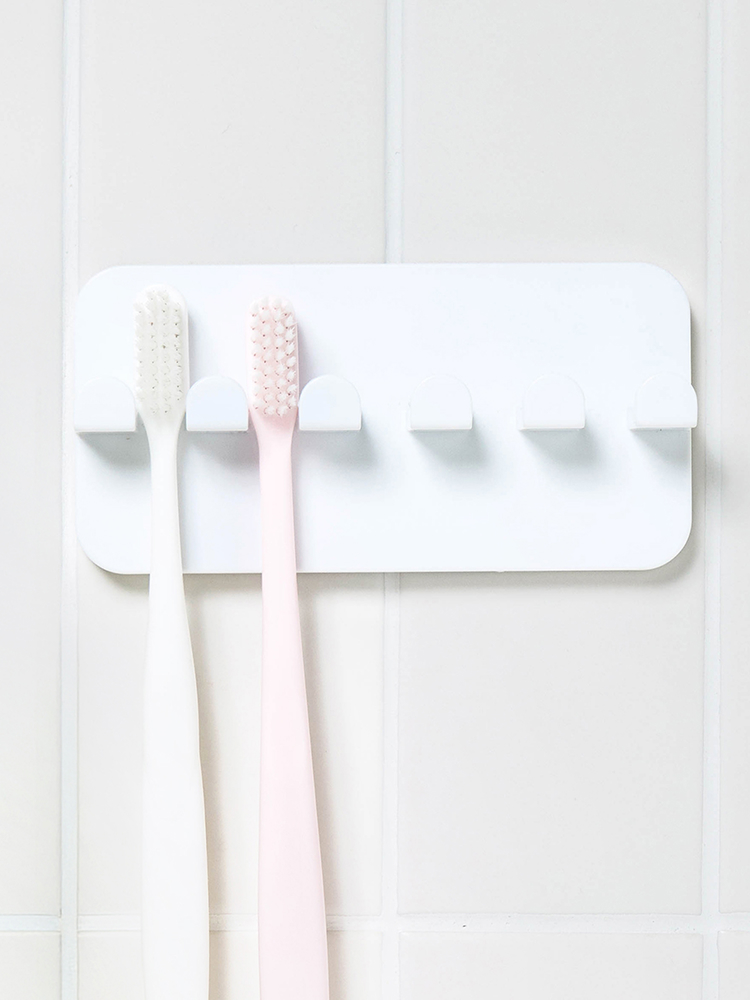 5 adhesive toothbrush holders