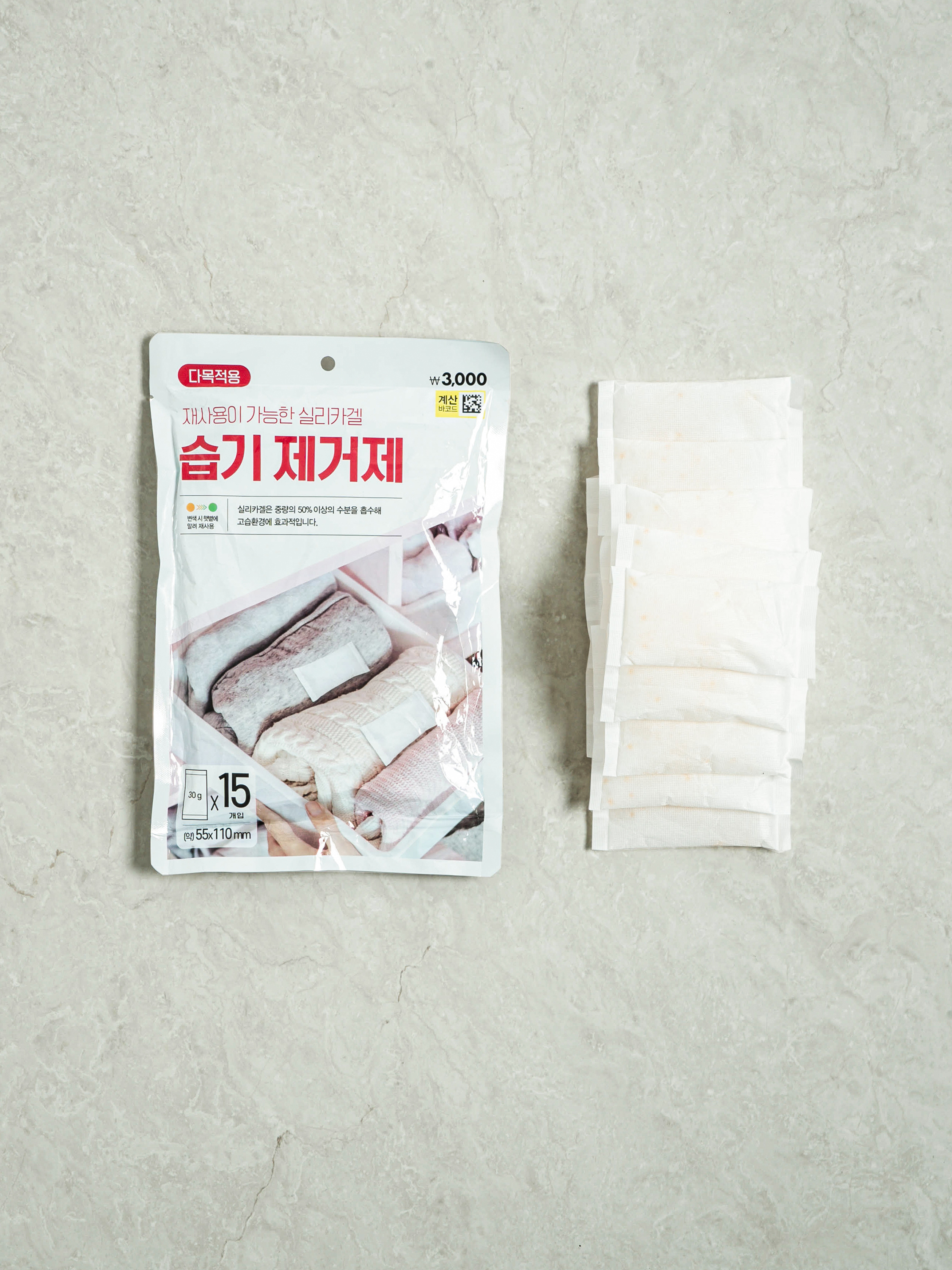 Dehumidifying deodorizing silica gel 30 g 15 packs