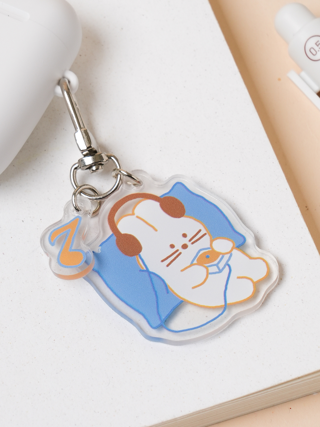 relaxation acrylic keyring music