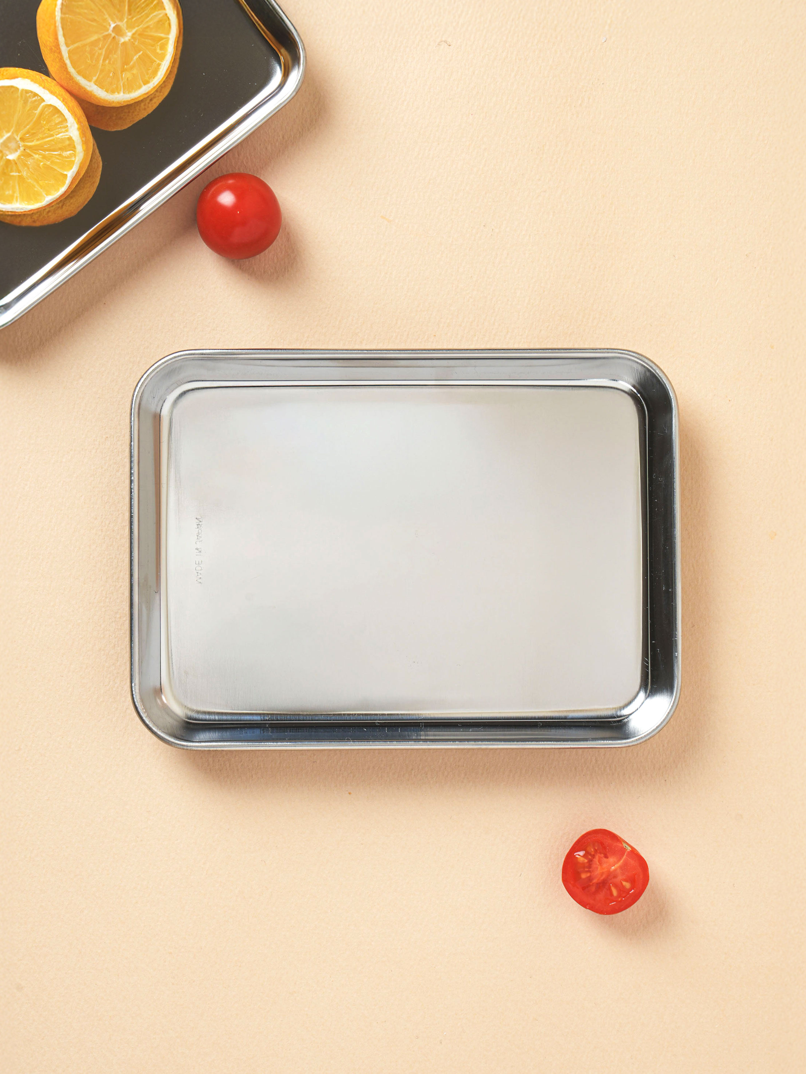 Small stainless steel cooking tray made in Japan