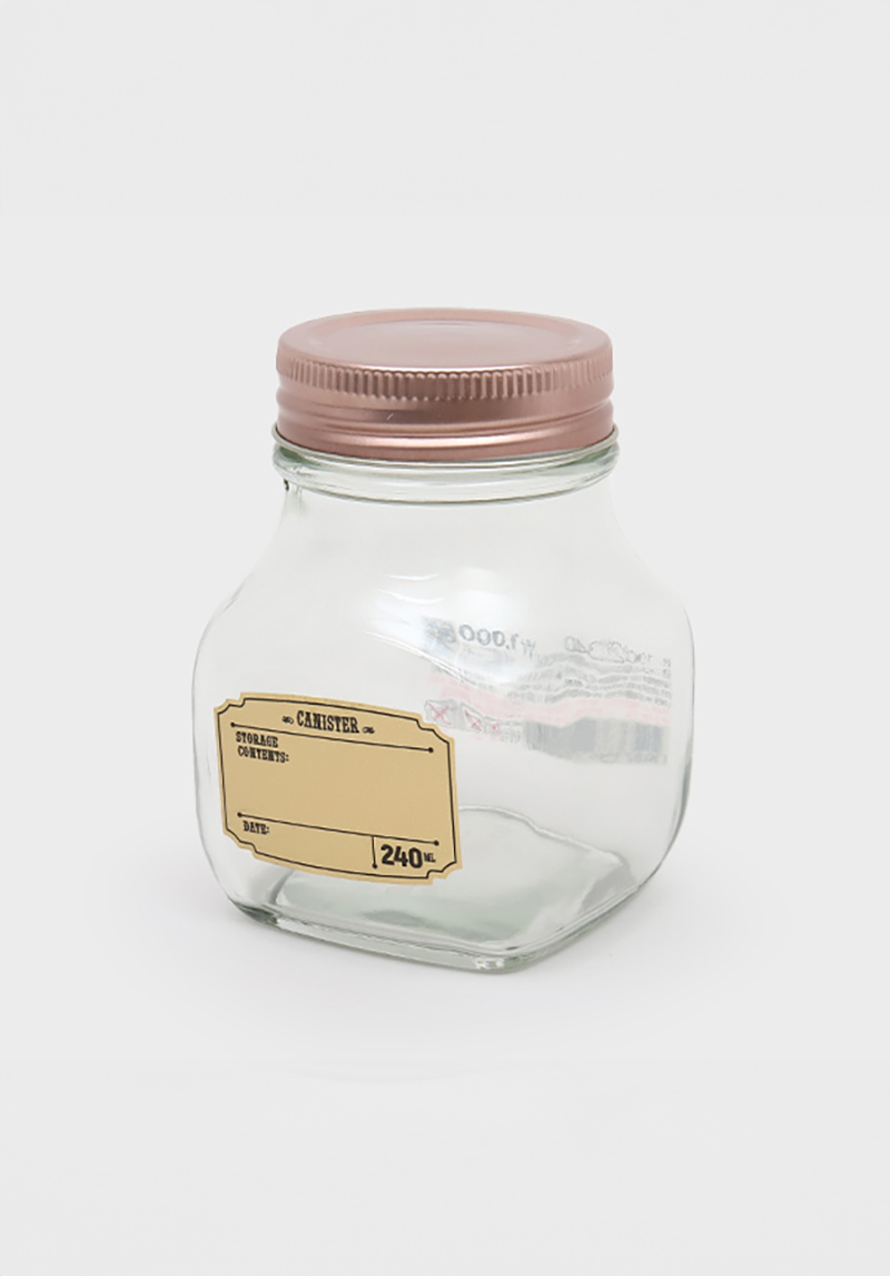 Steel cap square dot storage container 240ml