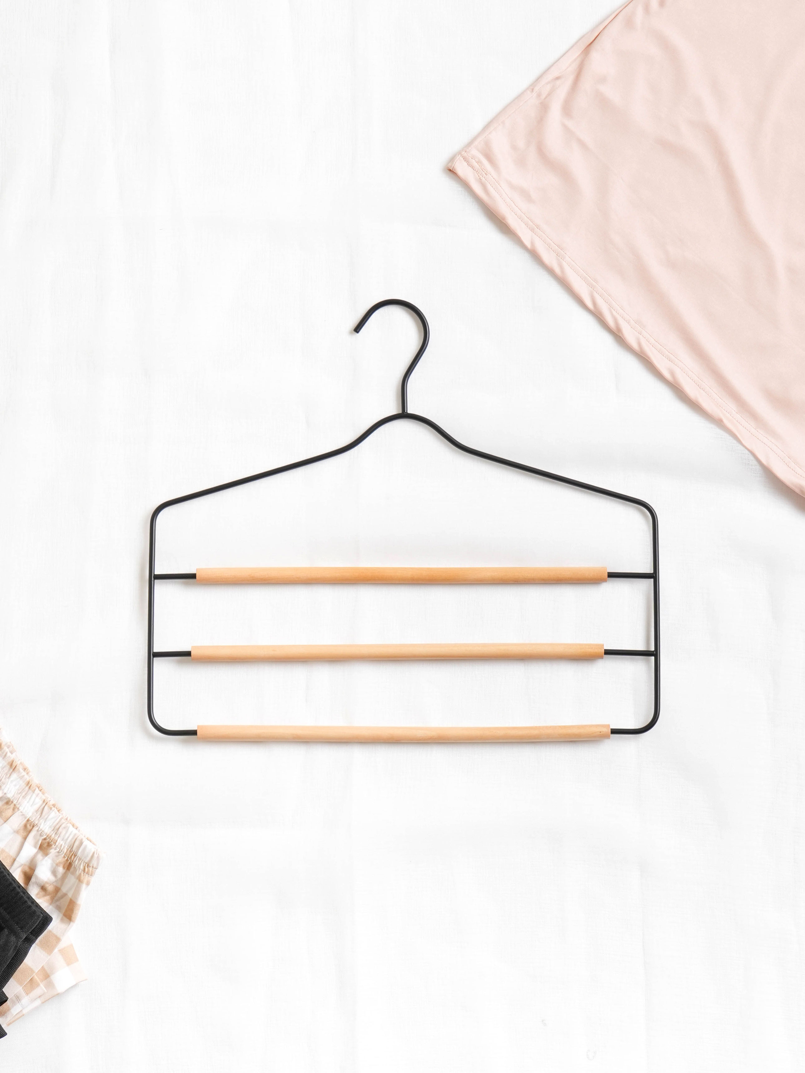3-tier wood trouser hanger