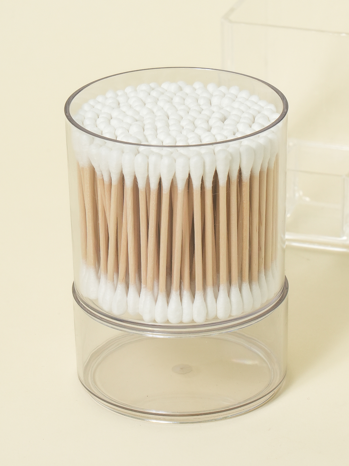 Two-tiered round beauty storage box