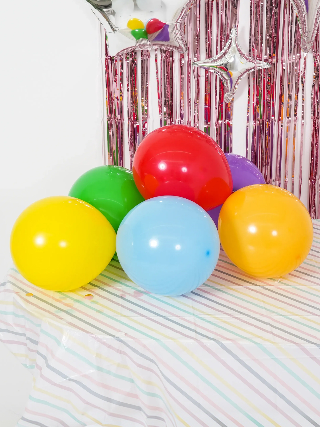 Party balloons 30 cm, 10 pieces, rainbow 6 colors