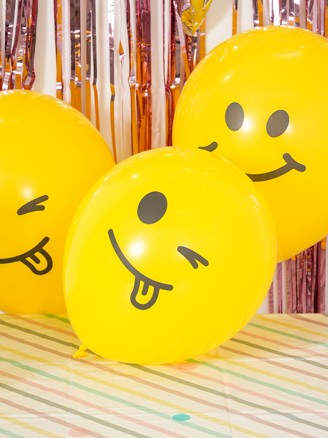 Party printed balloons 30 cm 8 pieces smile