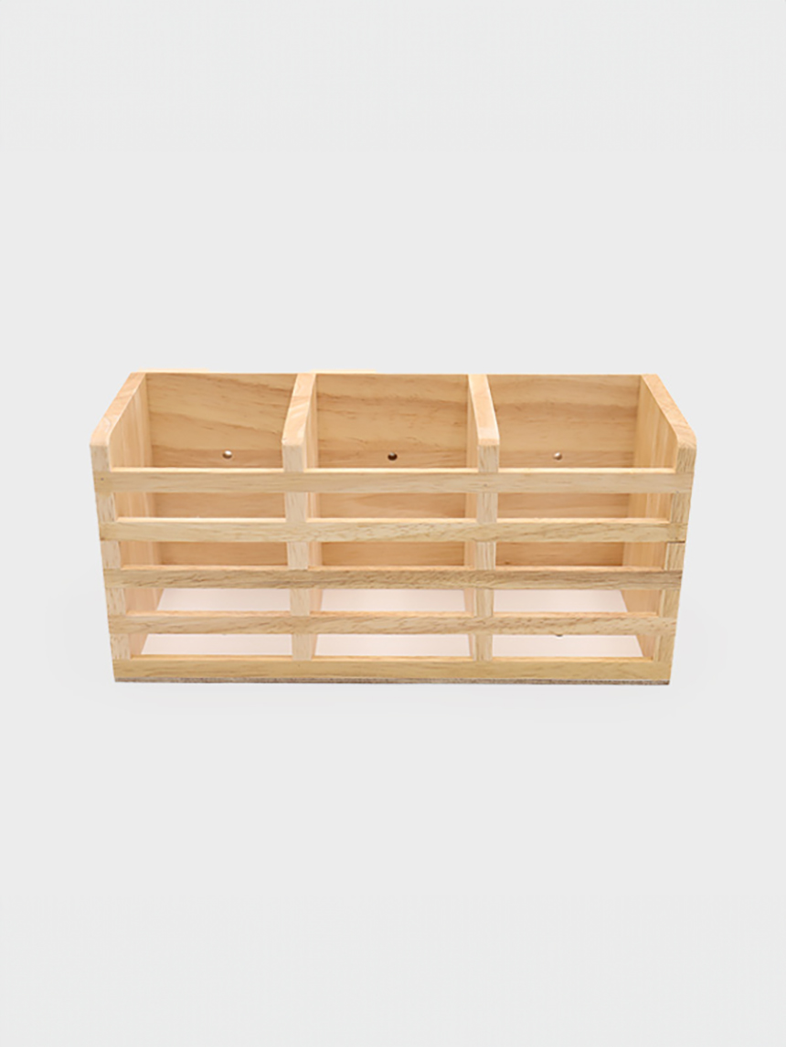 Rubber tree multipurpose 3 compartment storage box