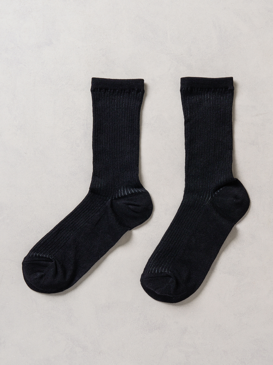 Kikiya Socks See-through Ribbed Long Long Socks Black