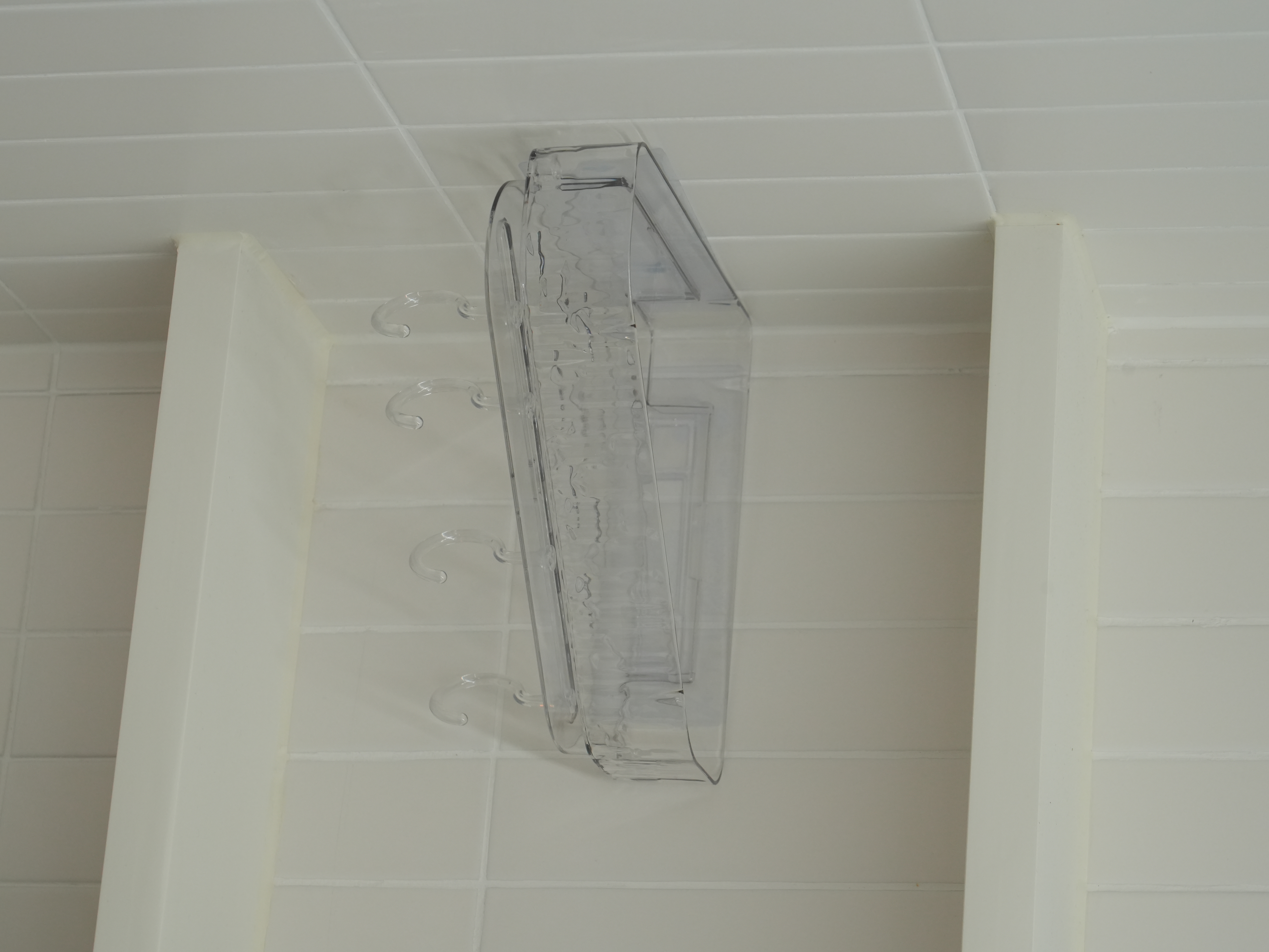 Adhesive bathroom triangle shelf & hook set