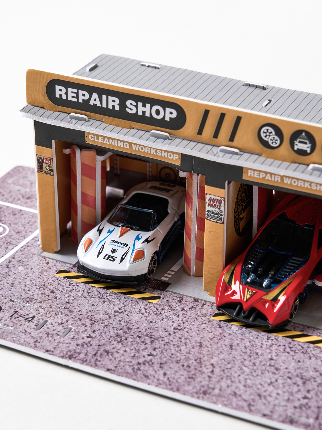 [자동차 2개 포함] 우드락폼 정비소 세트