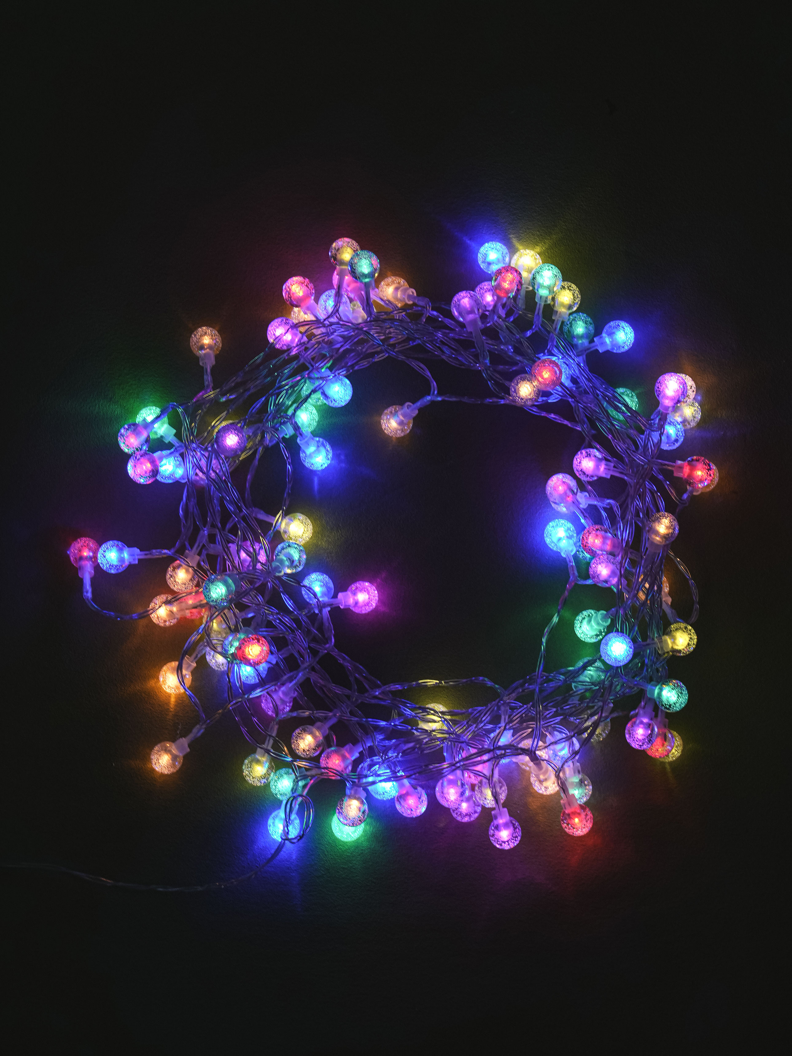 Interior LED bead-shaped light bulbs, 100 bulbs, 6 colors