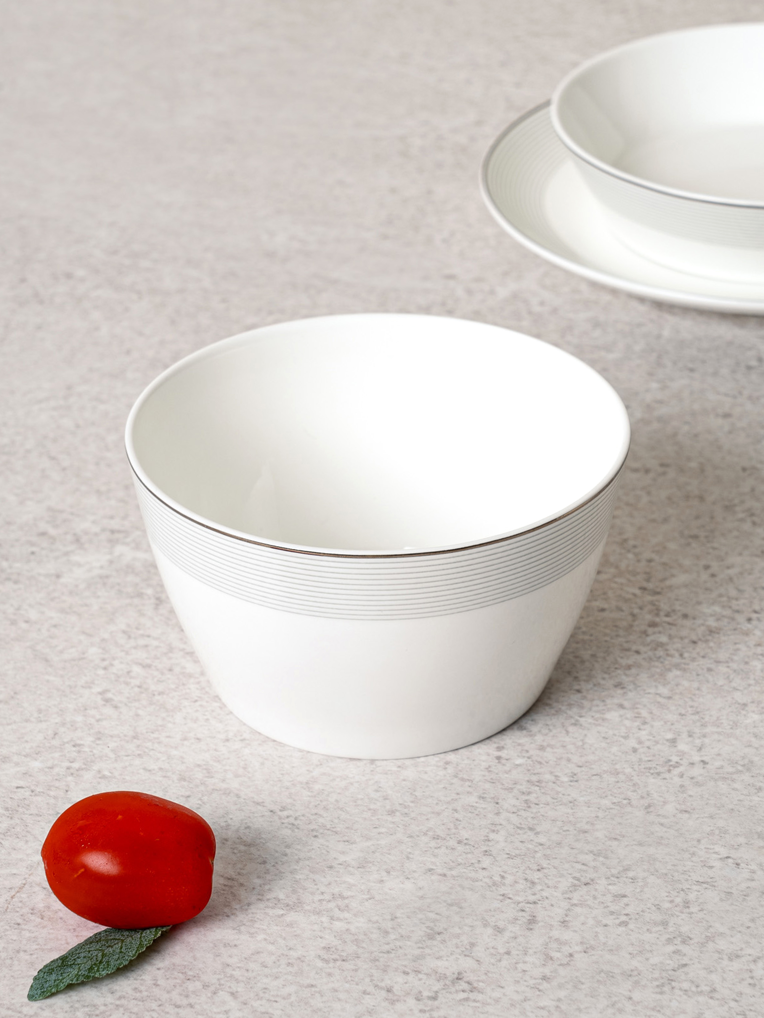Bone china silver striped air 11.5 cm