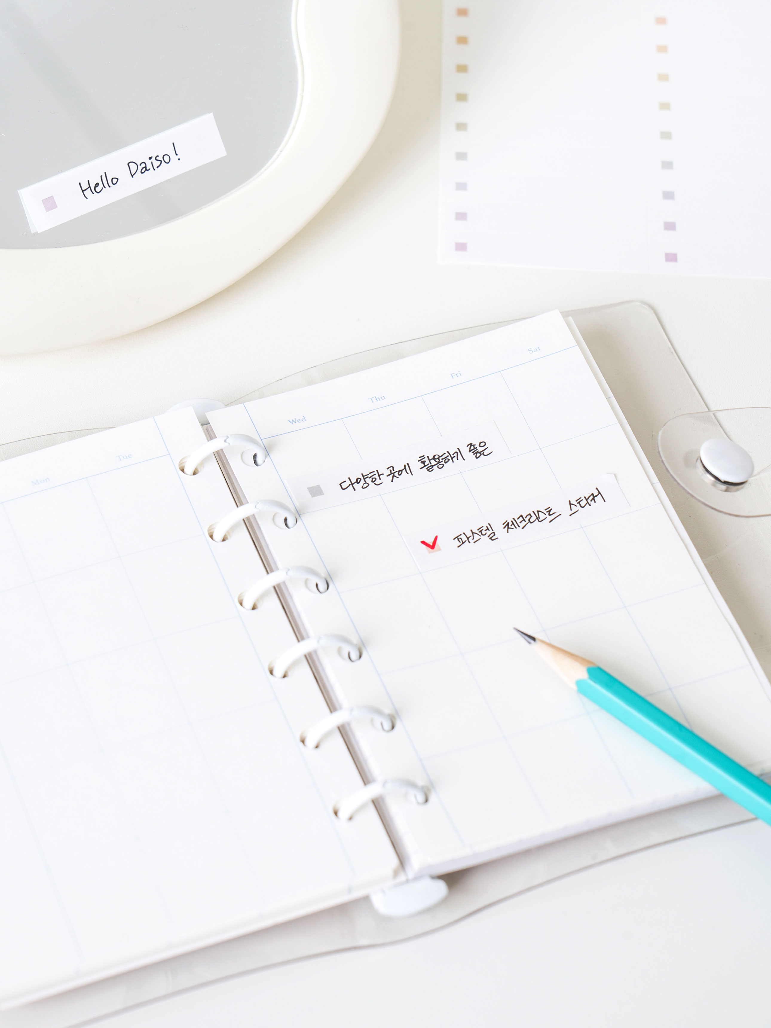2 pieces of pastel checklist stickers made in Japan