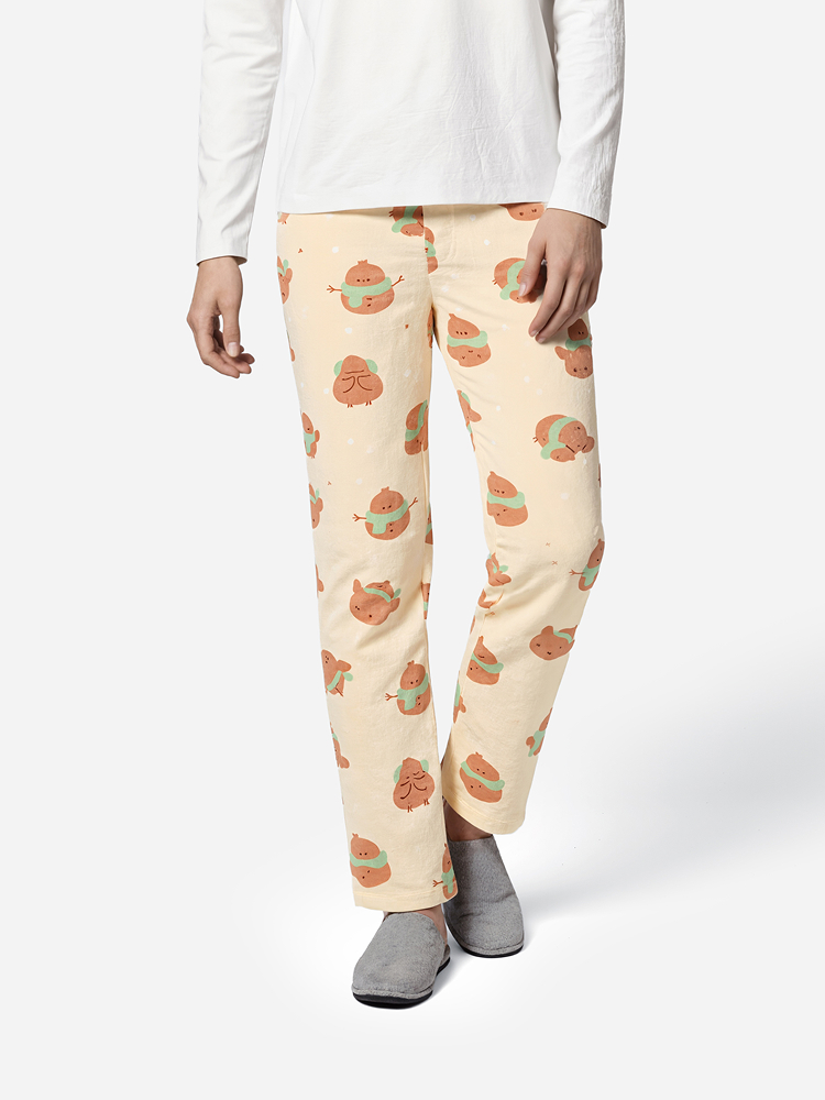 [Common]Winter Together Winter Pajama Pants L Yellow