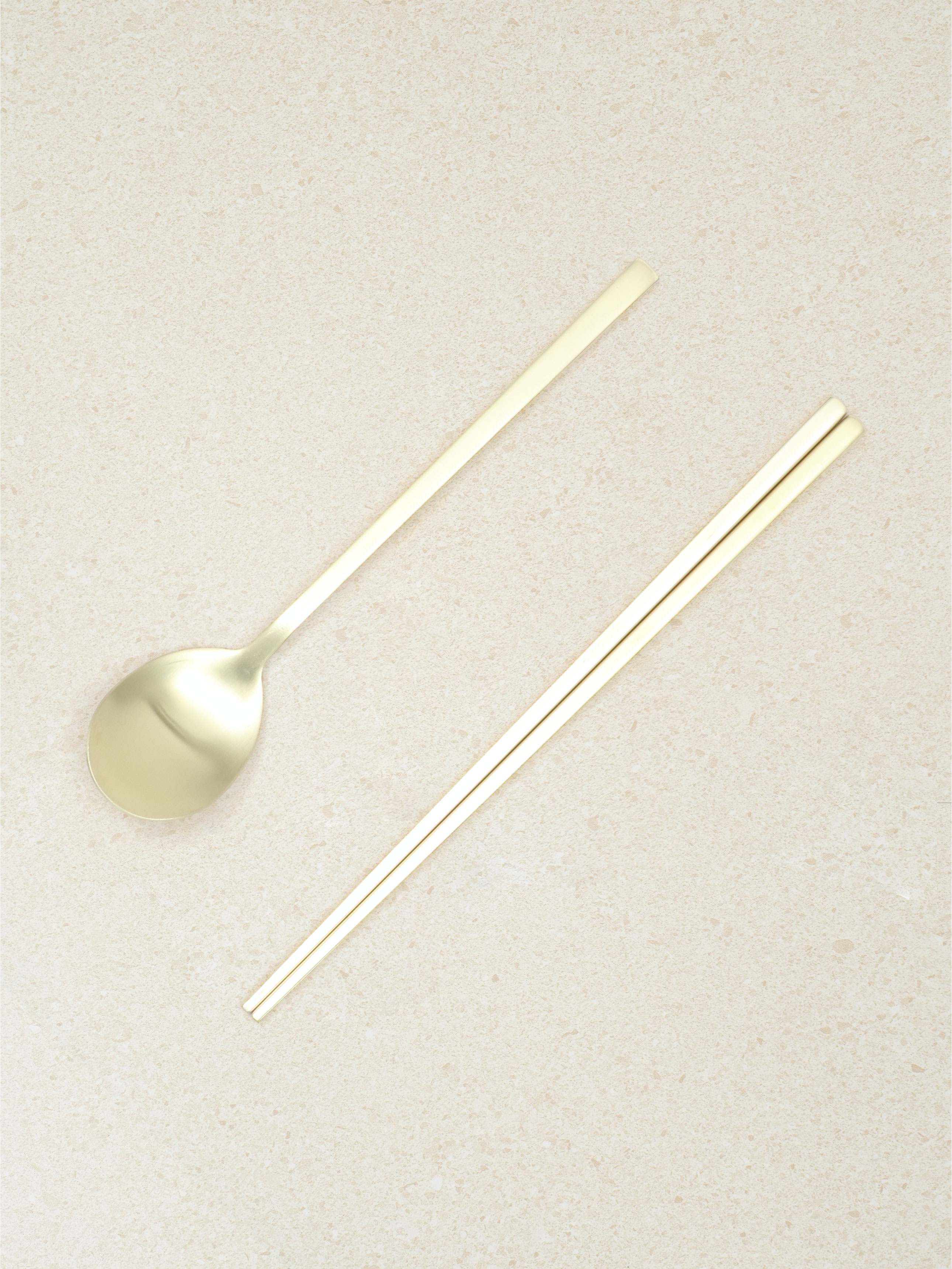 Titanium matte gold spoon set